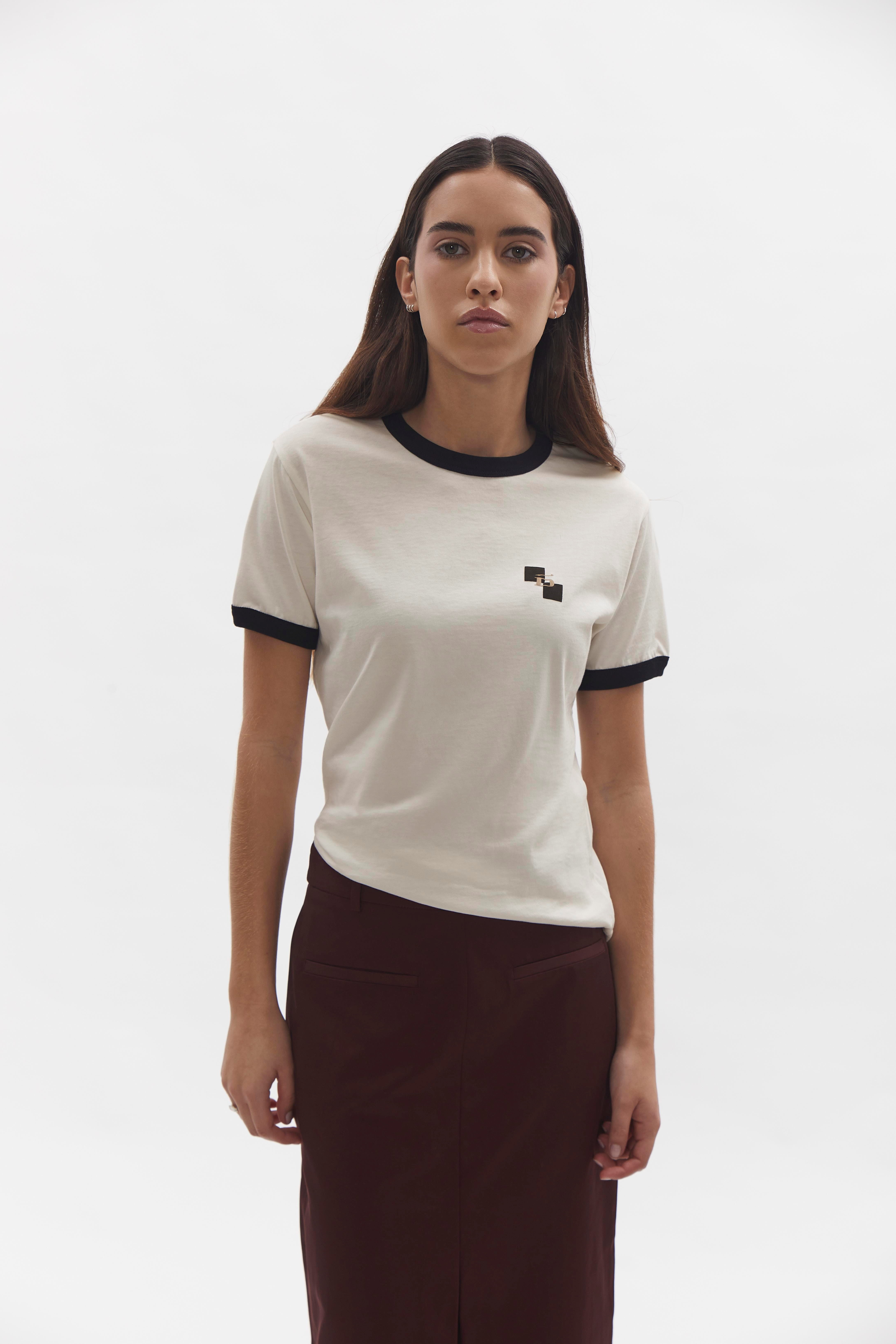 D-Brand, T-Shirts, Polos und Tops, Ringer T-Shirt, EGGNOG, 222207, 222207-113