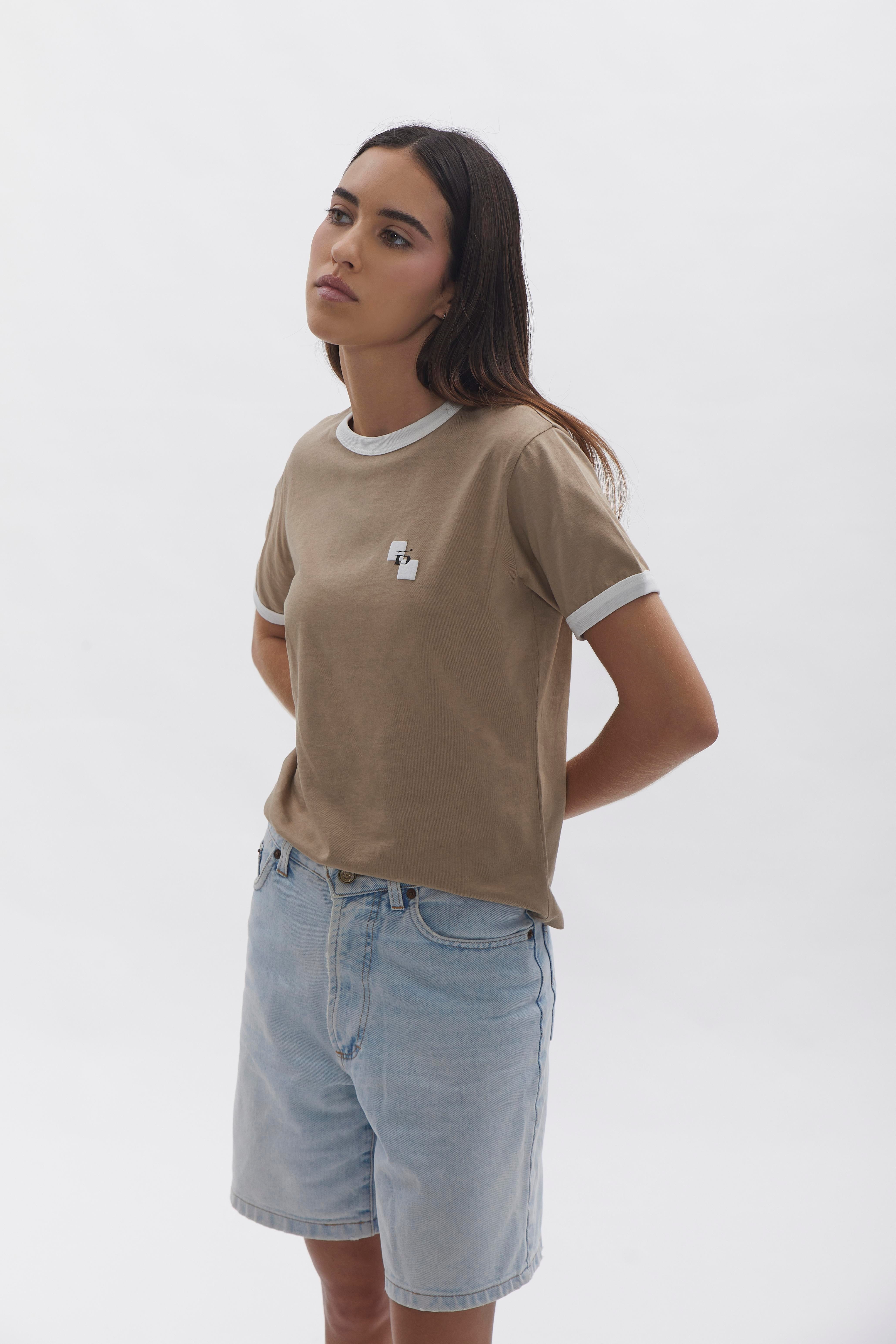 D-Brand, T-Shirts, Polos und Tops, Ringer T-Shirt, ALMOND, Braun, 222207, 222207-252