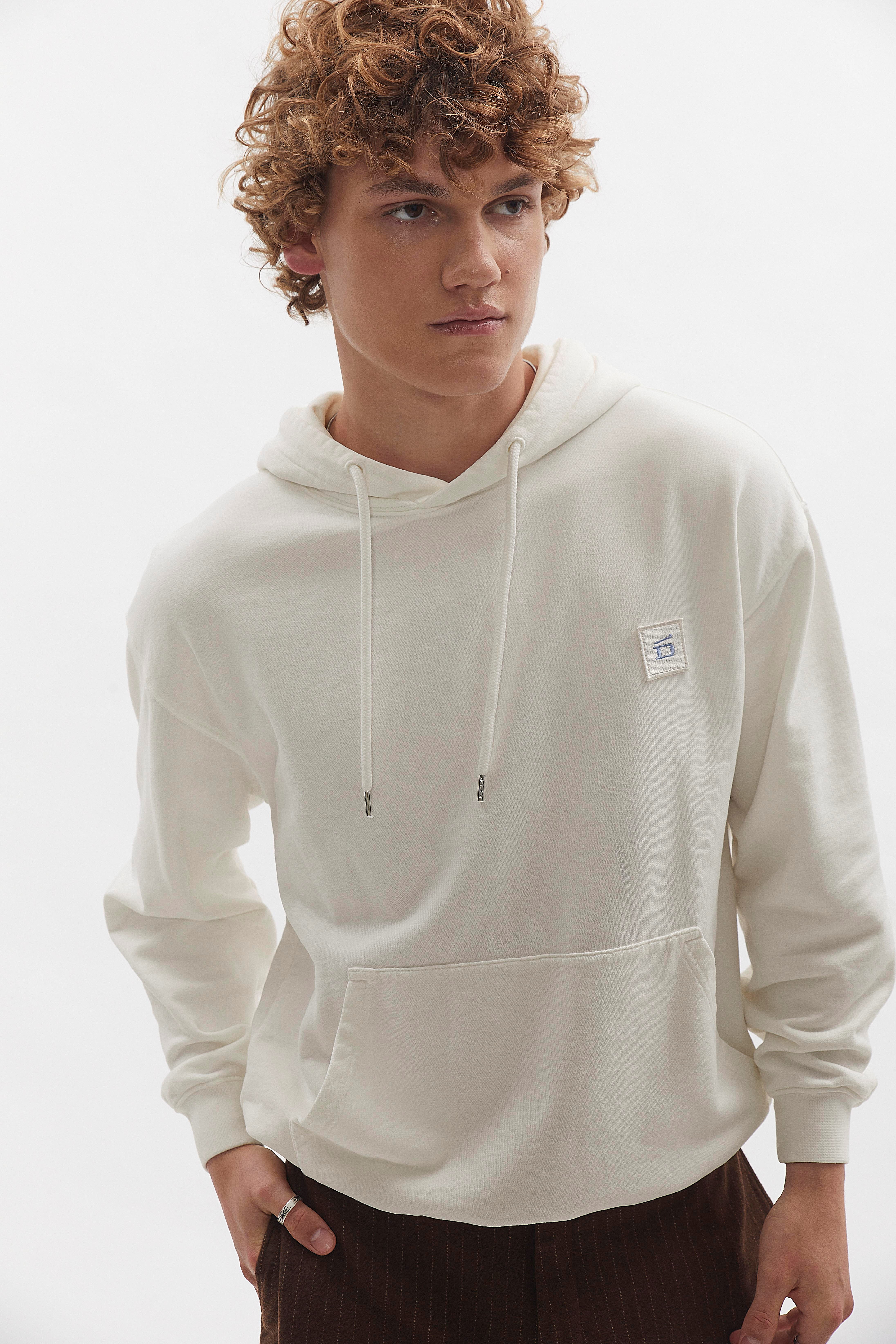 D-Brand, Hoodies, Zip Hoodies, Badge Hoodie, EGGNOG, 110002, 110002-113
