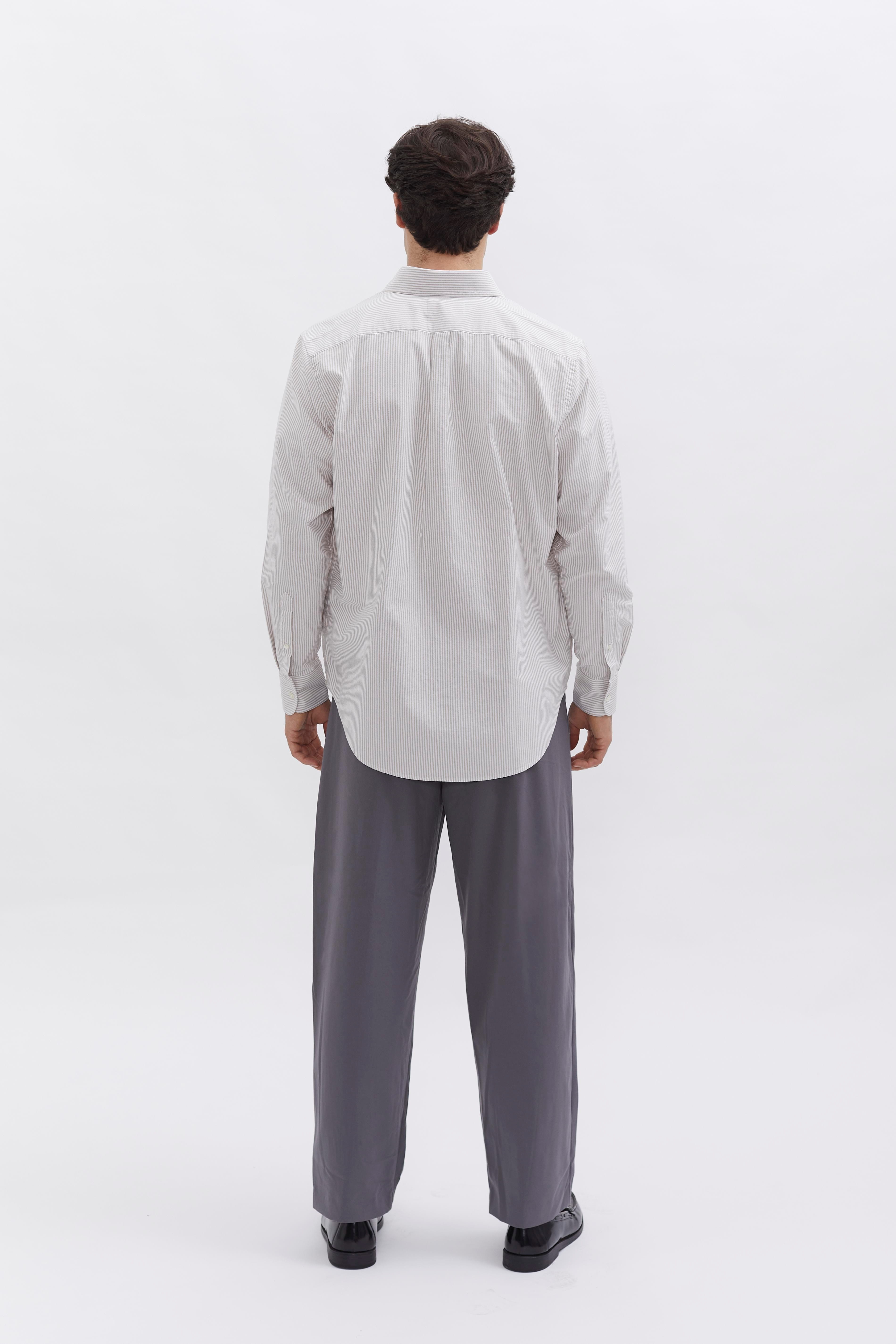 D-Brand, Shirts, Pinstriped Oxford Shirt, PINSTRIPE ALMOND, Braun, 117001, 117001-253