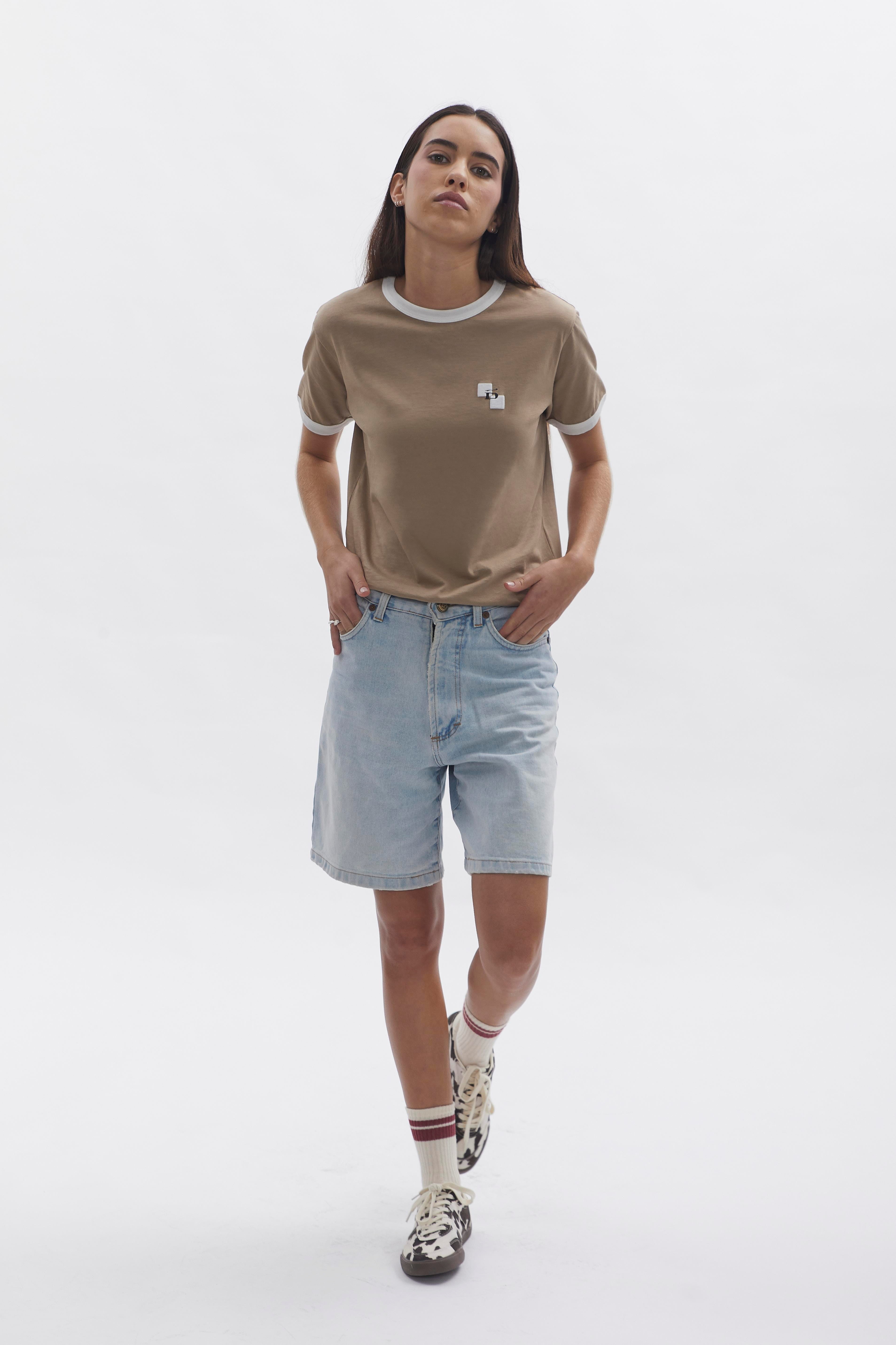 D-Brand, T-Shirts, Polos und Tops, Ringer T-Shirt, ALMOND, Braun, 222207, 222207-252
