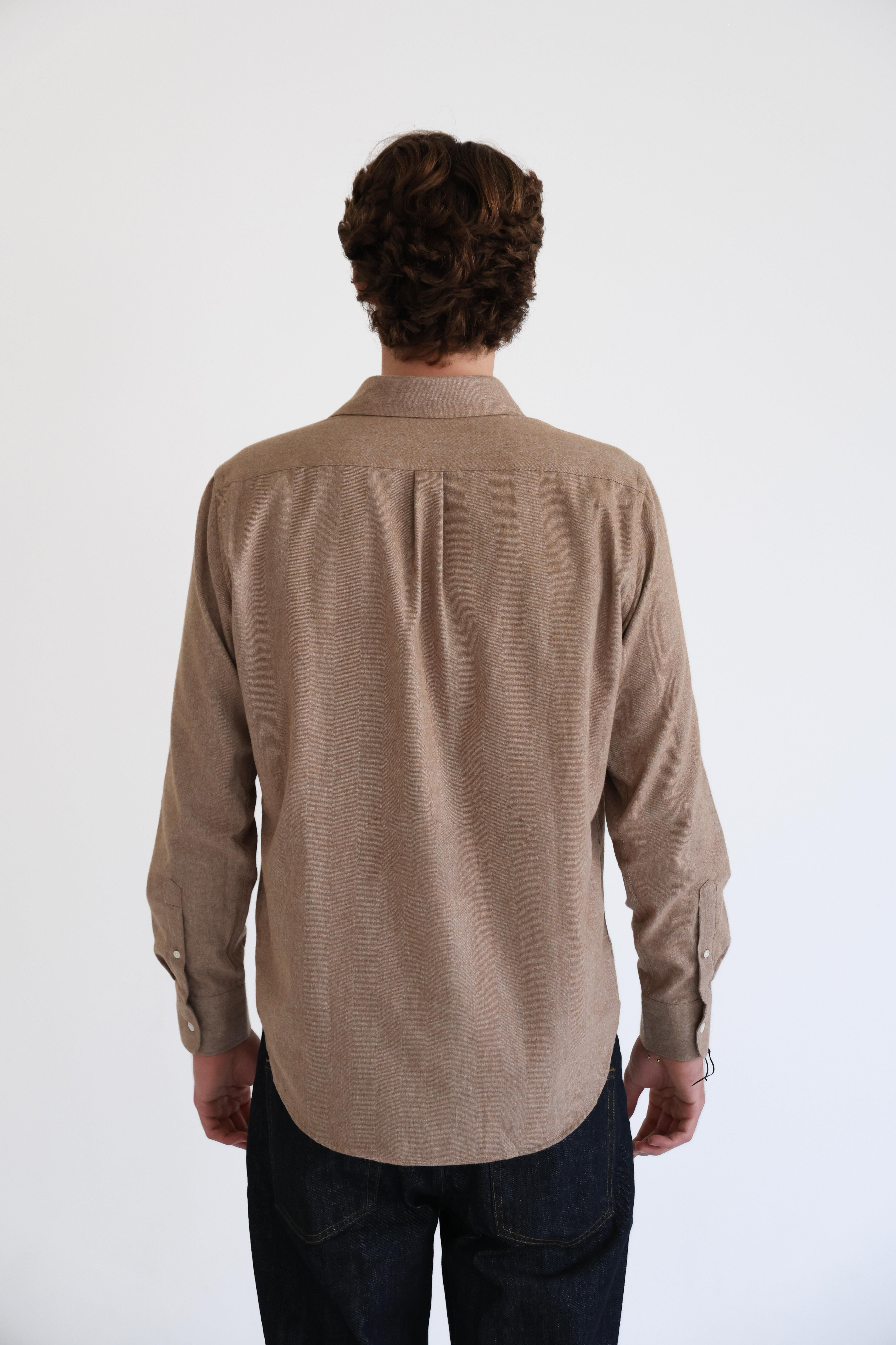 D-Brand, Shirts, Herringbone Flannel Shirt, VINTAGE SAND, Braun, 117230, 117230-257