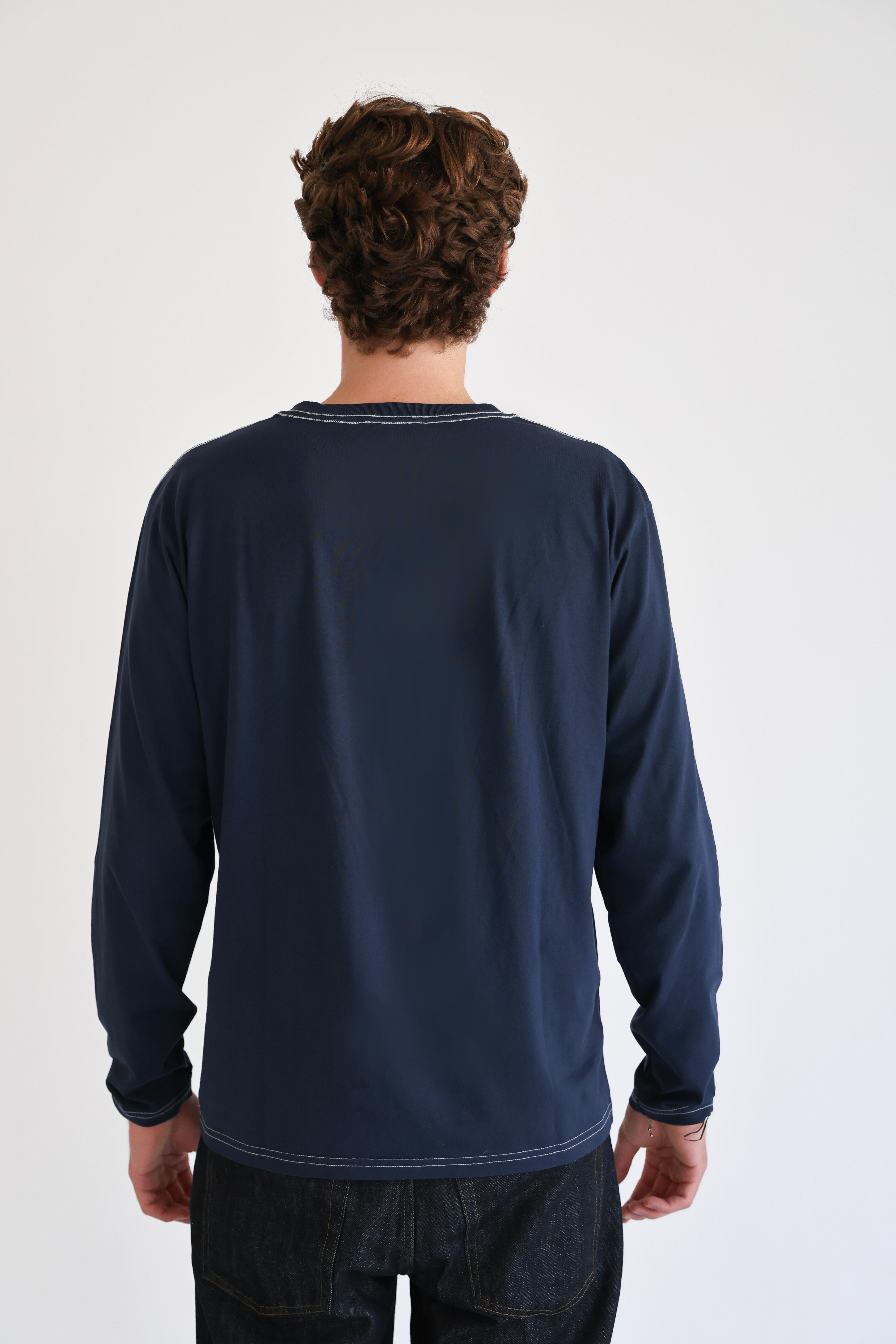 D-Brand, T-Shirts  und Polos, D-Heritage Longsleeve, NAVY, Blau, 112153, 112153-410