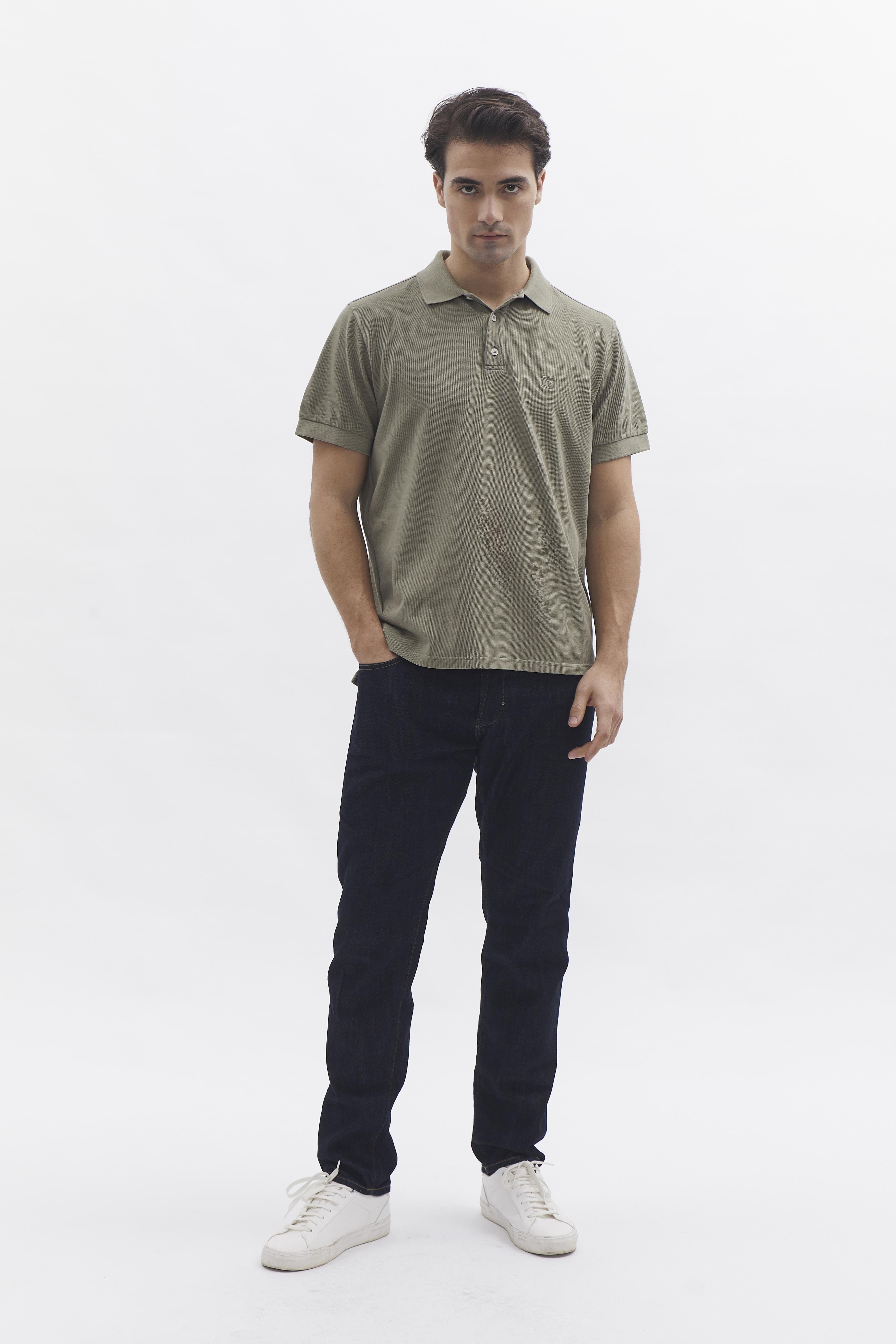 D-Brand, T-Shirts  und Polos, D-Pique Polo, DUSTY OLIVE, Grün, 112310, 112310-322
