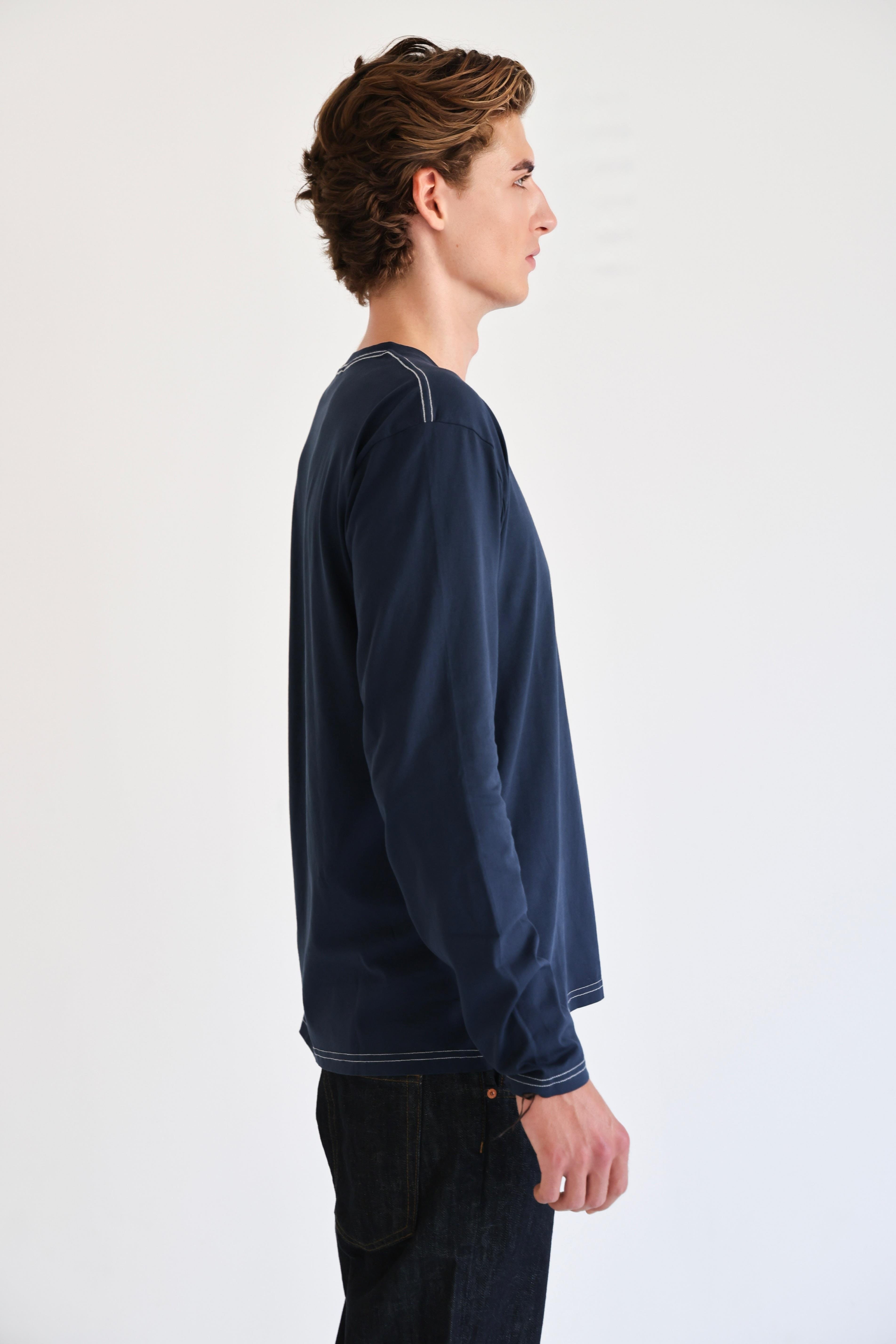 D-Brand, T-Shirts  und Polos, D-Heritage Longsleeve, NAVY, Blau, 112153, 112153-410