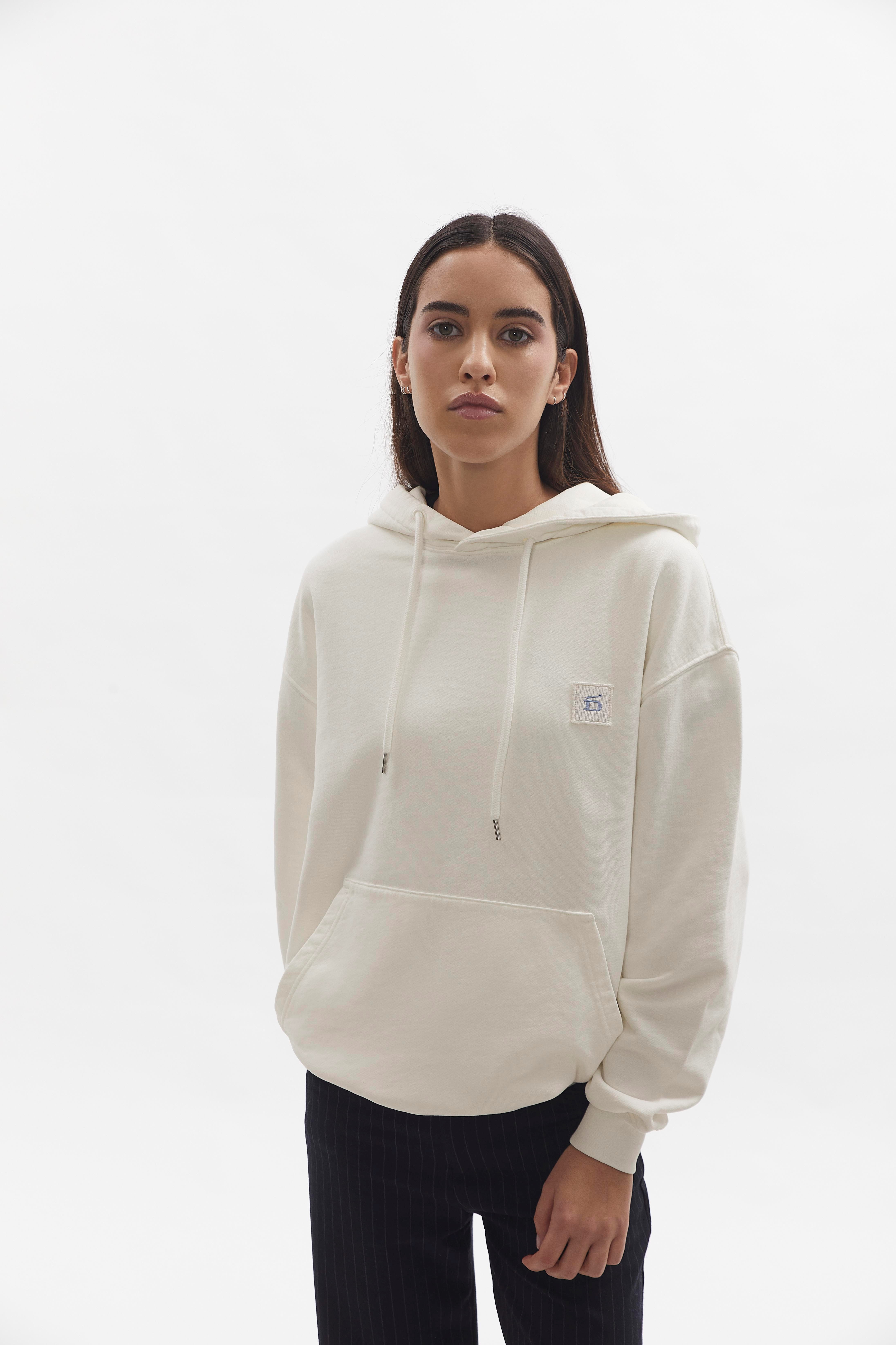 D-Brand, Hoodies, Zip Hoodies, Badge Hoodie, EGGNOG, Creme, 220001, 220001-113