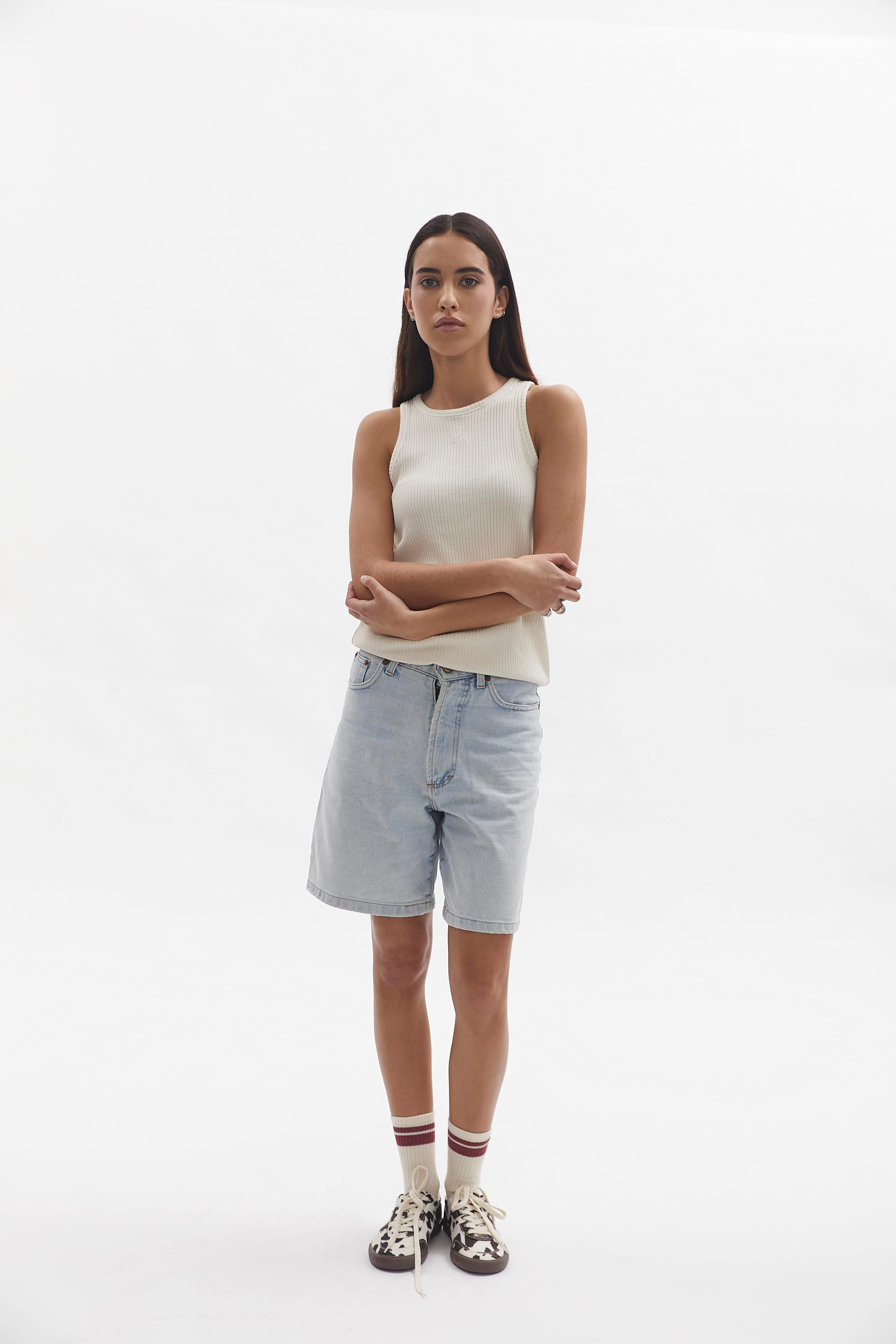 D-Brand, T-Shirts, Polos und Tops, Ribbed Tank Top, EGGNOG, Creme, 222602, 222602-113