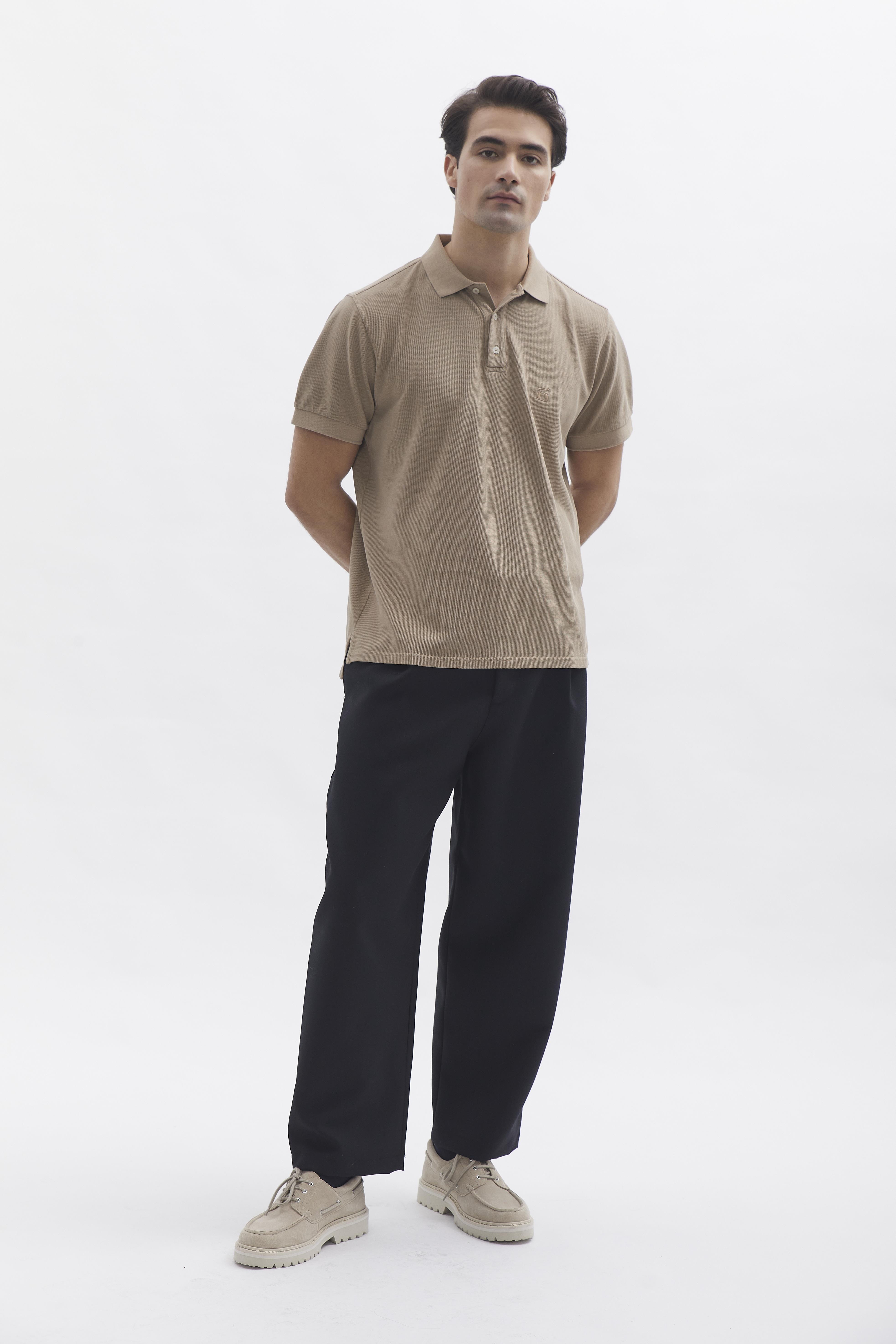 D-Brand, T-Shirts  und Polos, D-Pique Polo, ALMOND, Braun, 112310, 112310-252