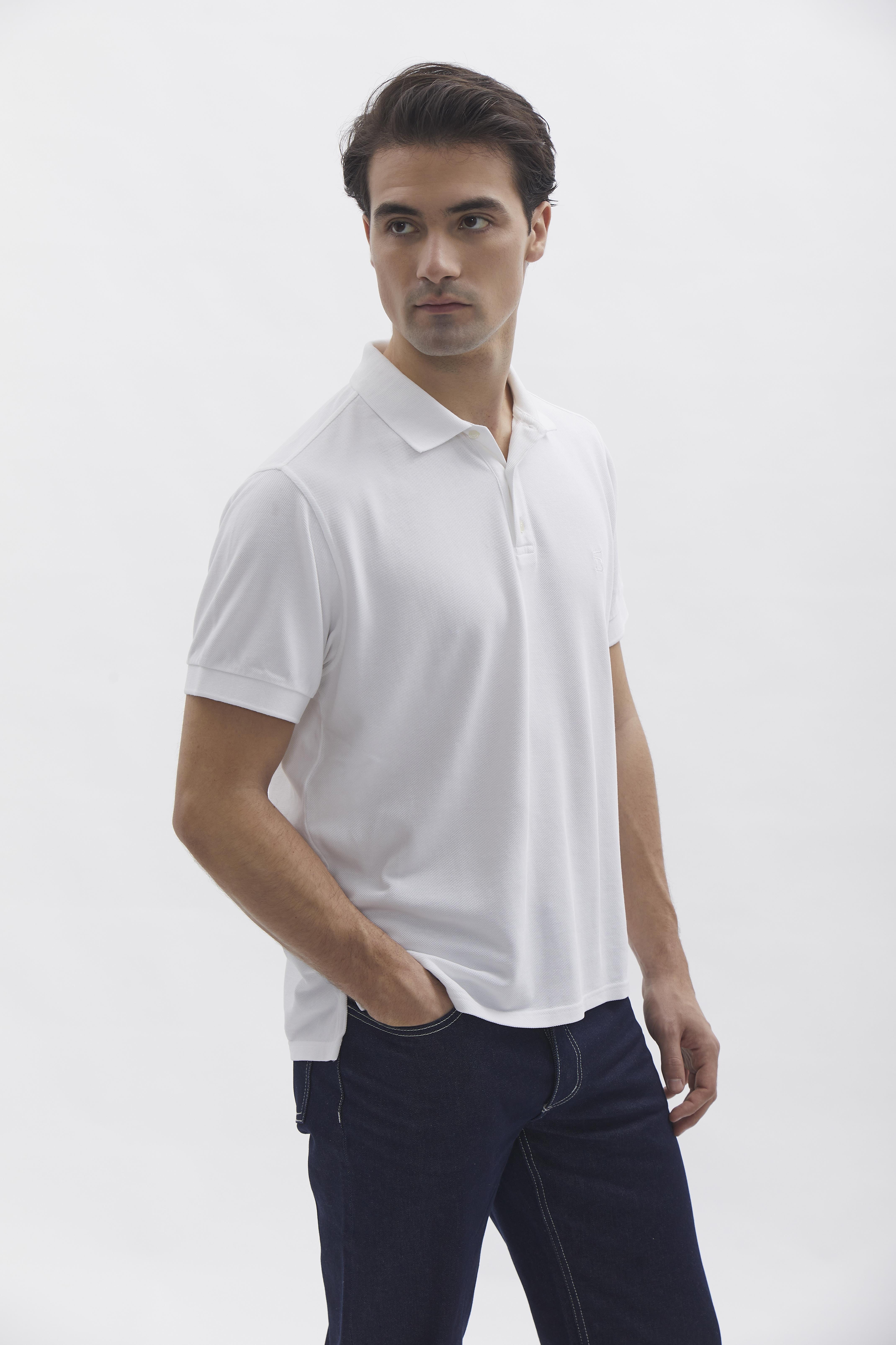 D-Brand, T-Shirts  und Polos, D-Pique Polo, WHITE, Weiß, 112310, 112310-110