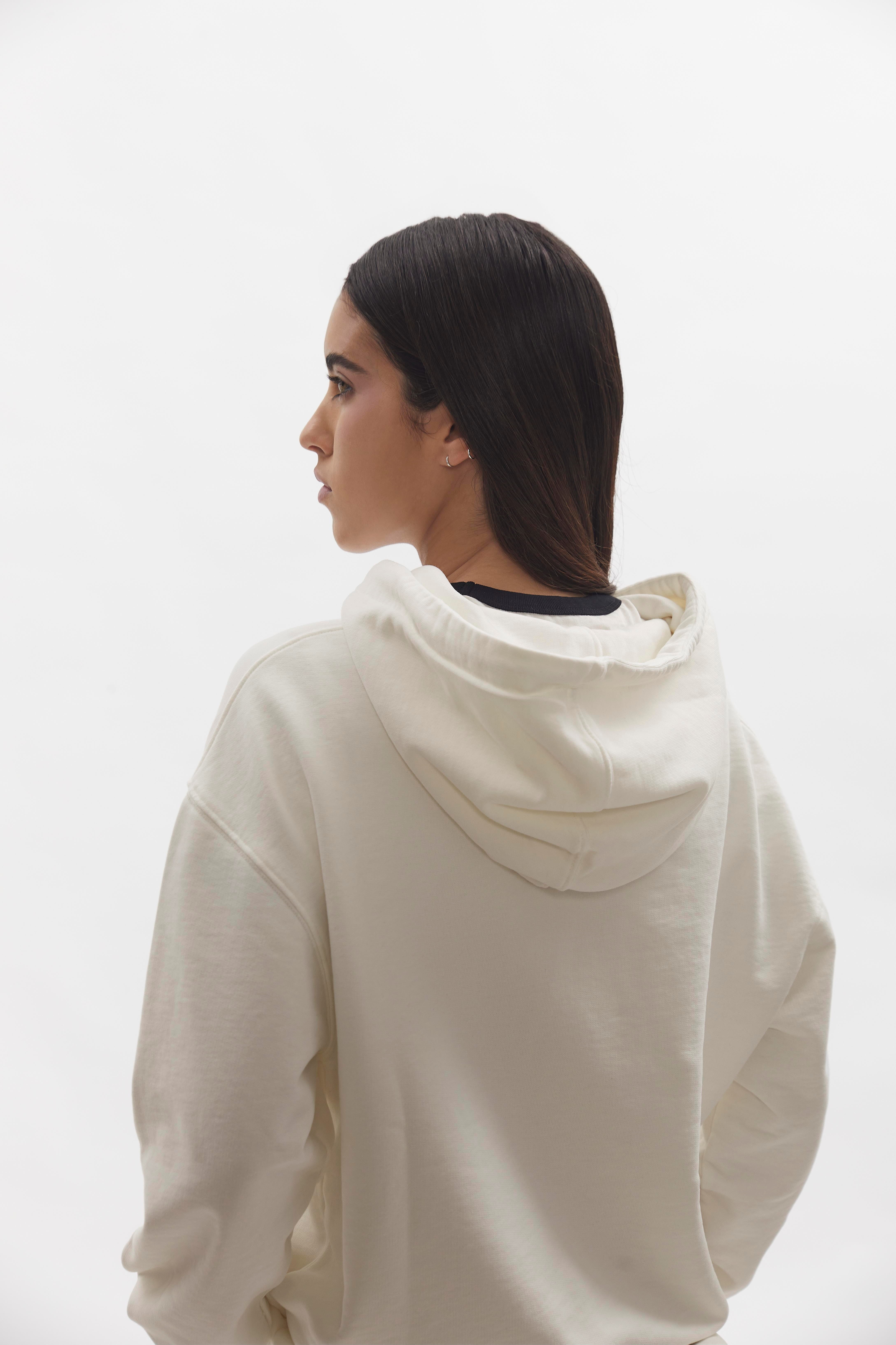 D-Brand, Hoodies, Zip Hoodies, Badge Hoodie, EGGNOG, Creme, 220001, 220001-113