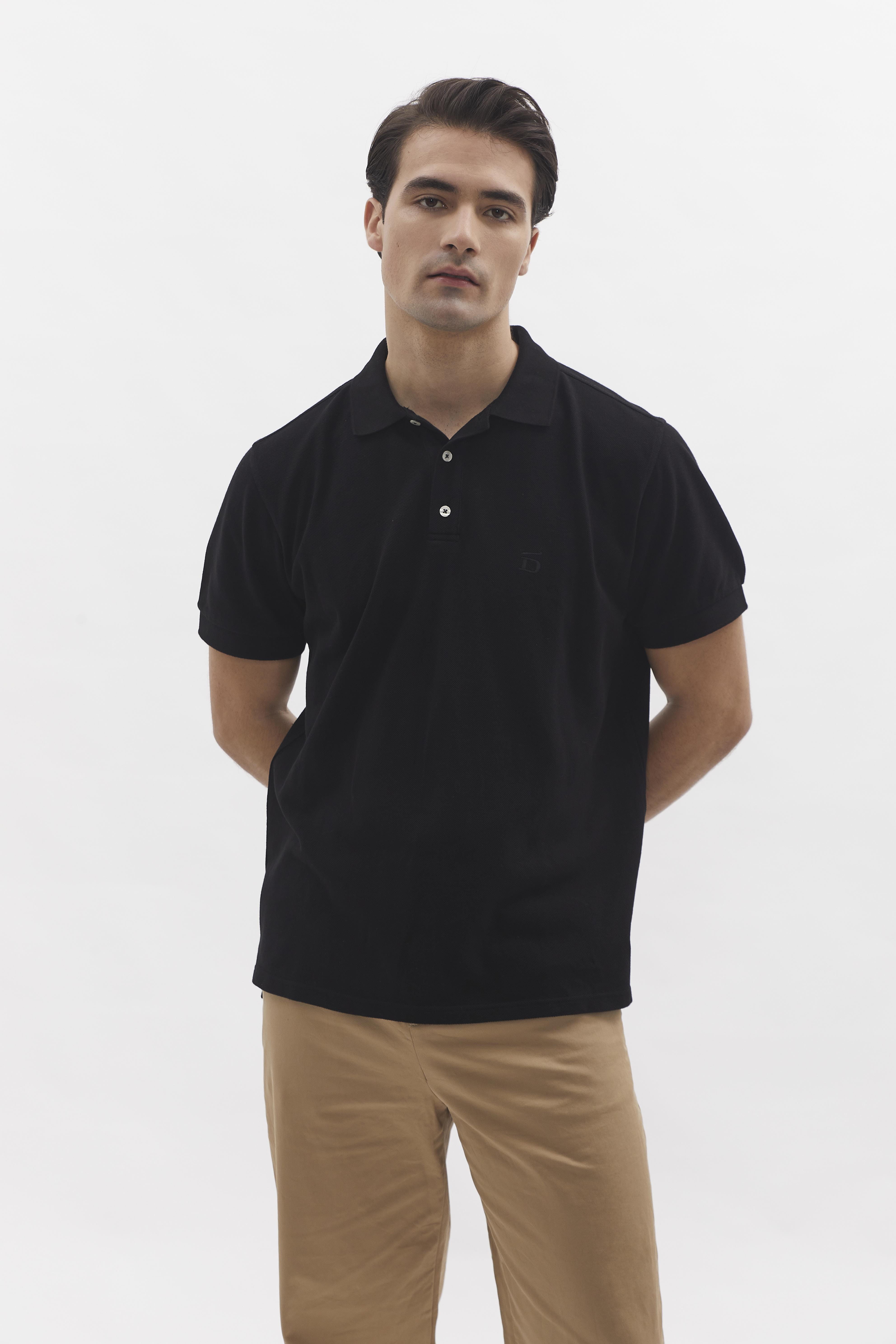 D-Brand, T-Shirts  und Polos, D-Pique Polo, BLACK, Schwarz, 112310, 112310-100