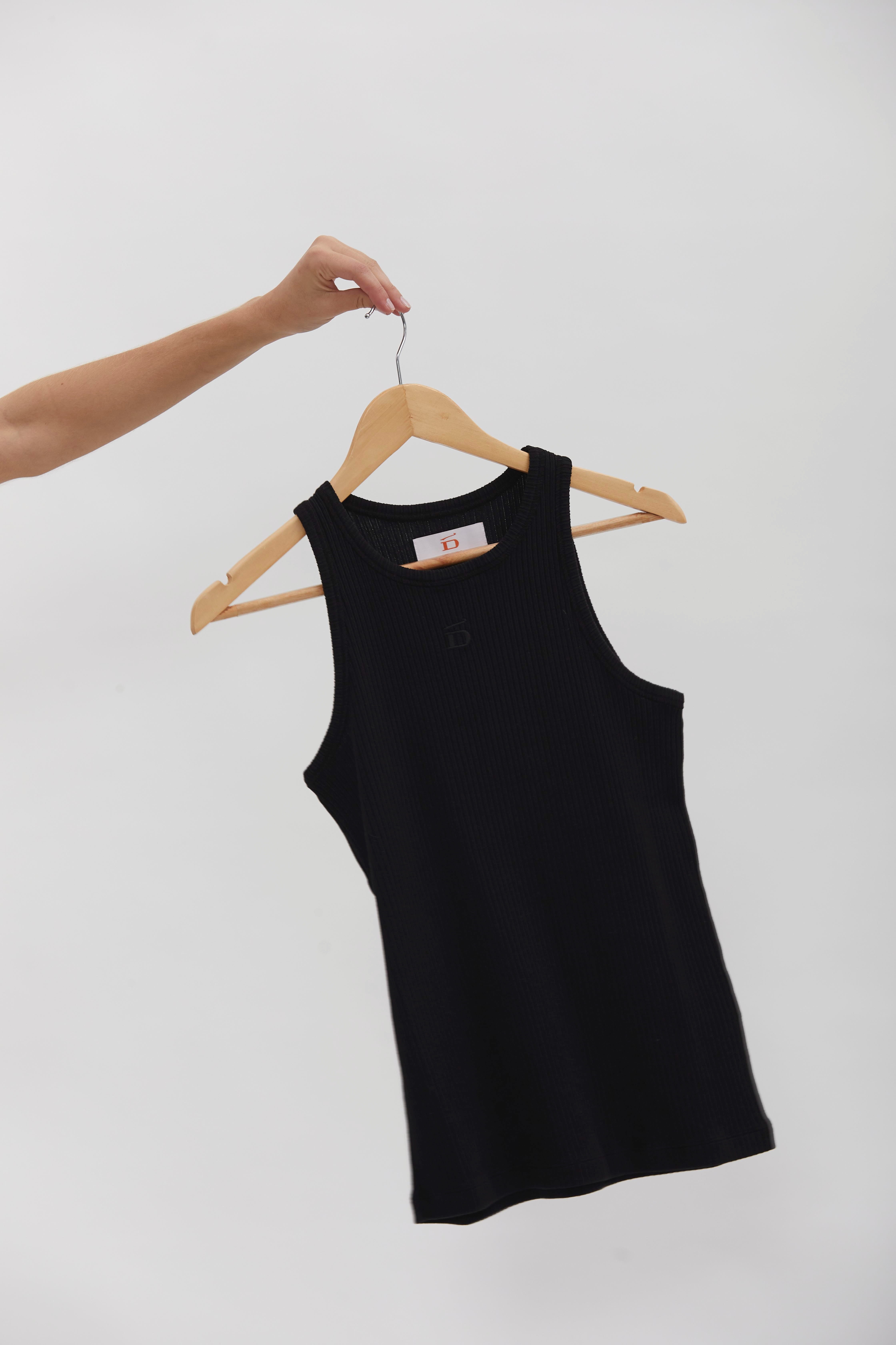 D-Brand, T-Shirts, Polos und Tops, Ribbed Tank Top, BLACK, Schwarz, 222602, 222602-100