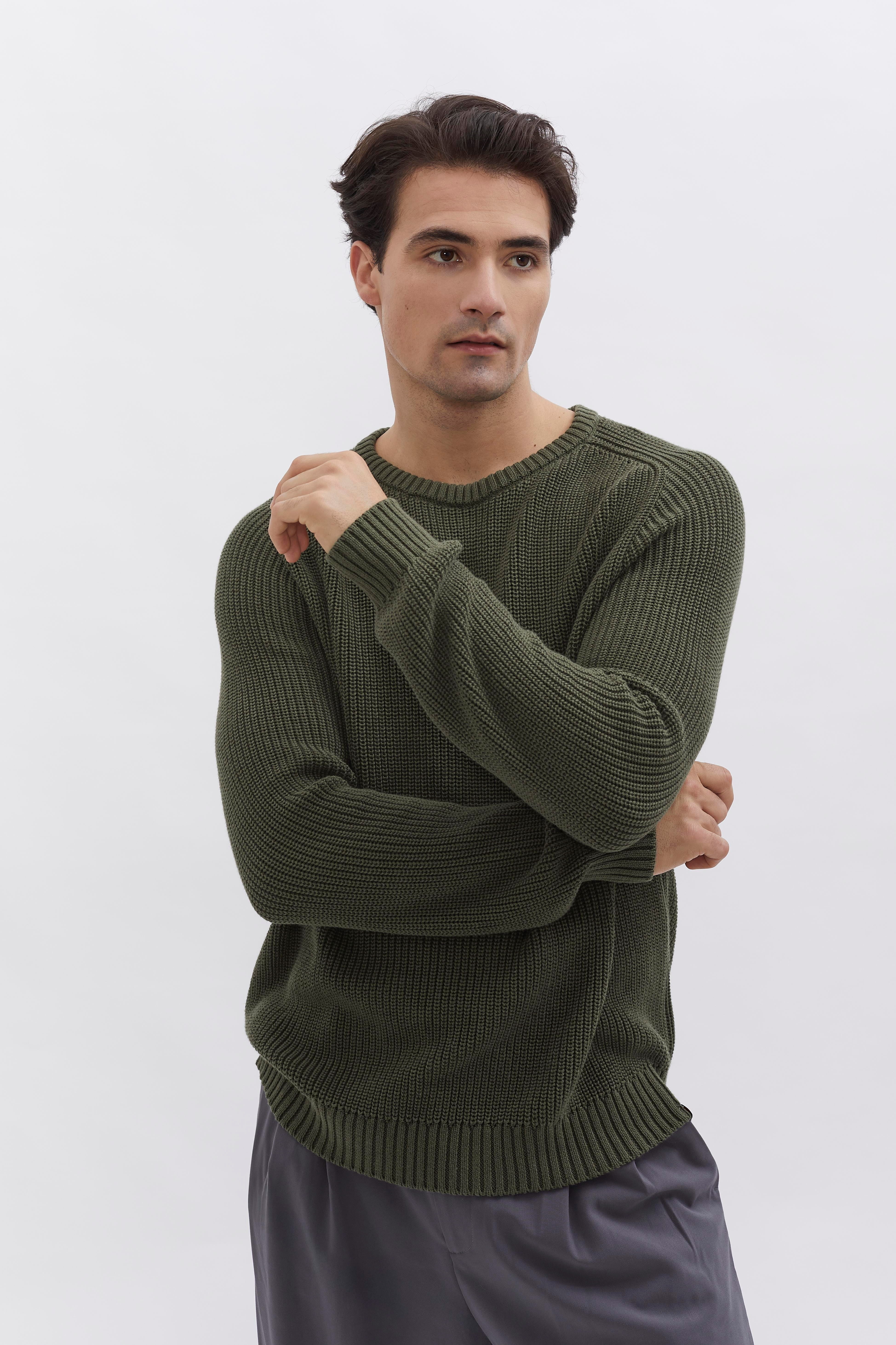D-Brand, Pullover, Knit Crewneck, HUNT GREEN, Grün, 115201, 115201-325