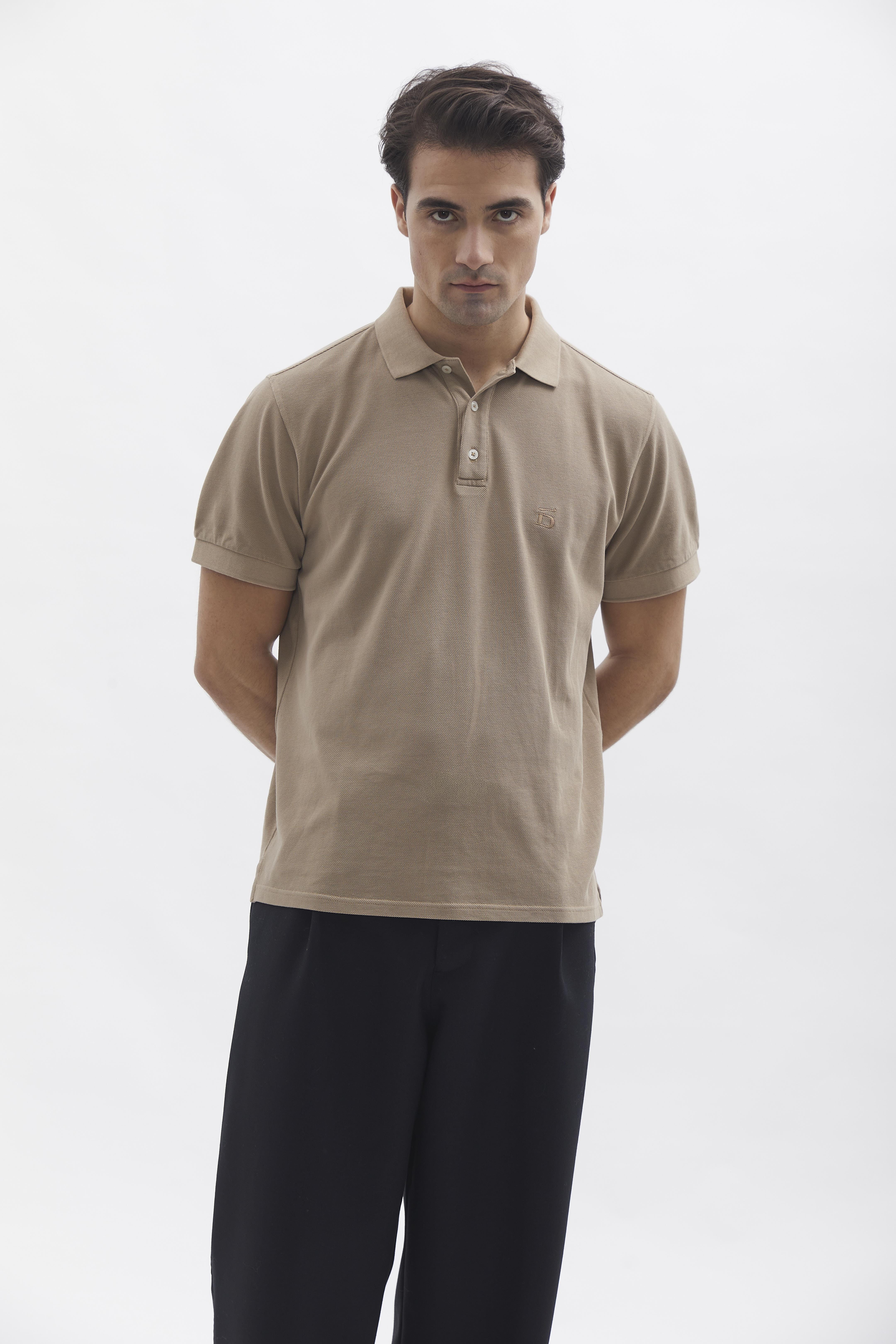 D-Brand, T-Shirts  und Polos, D-Pique Polo, ALMOND, Braun, 112310, 112310-252