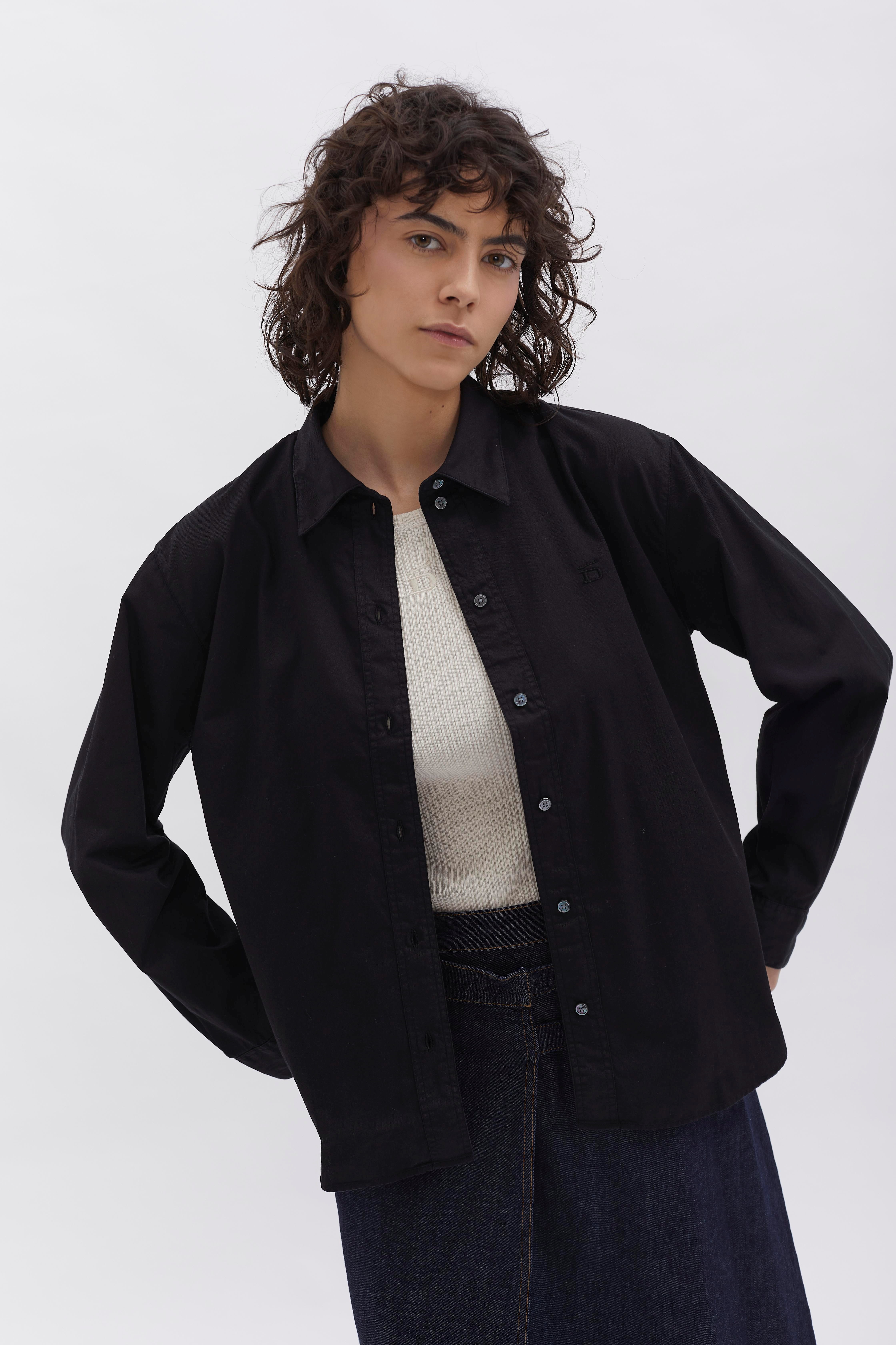 D-Brand, Blouses, Boxed Fit Bluse, BLACK, Schwarz, 227010, 227010-100