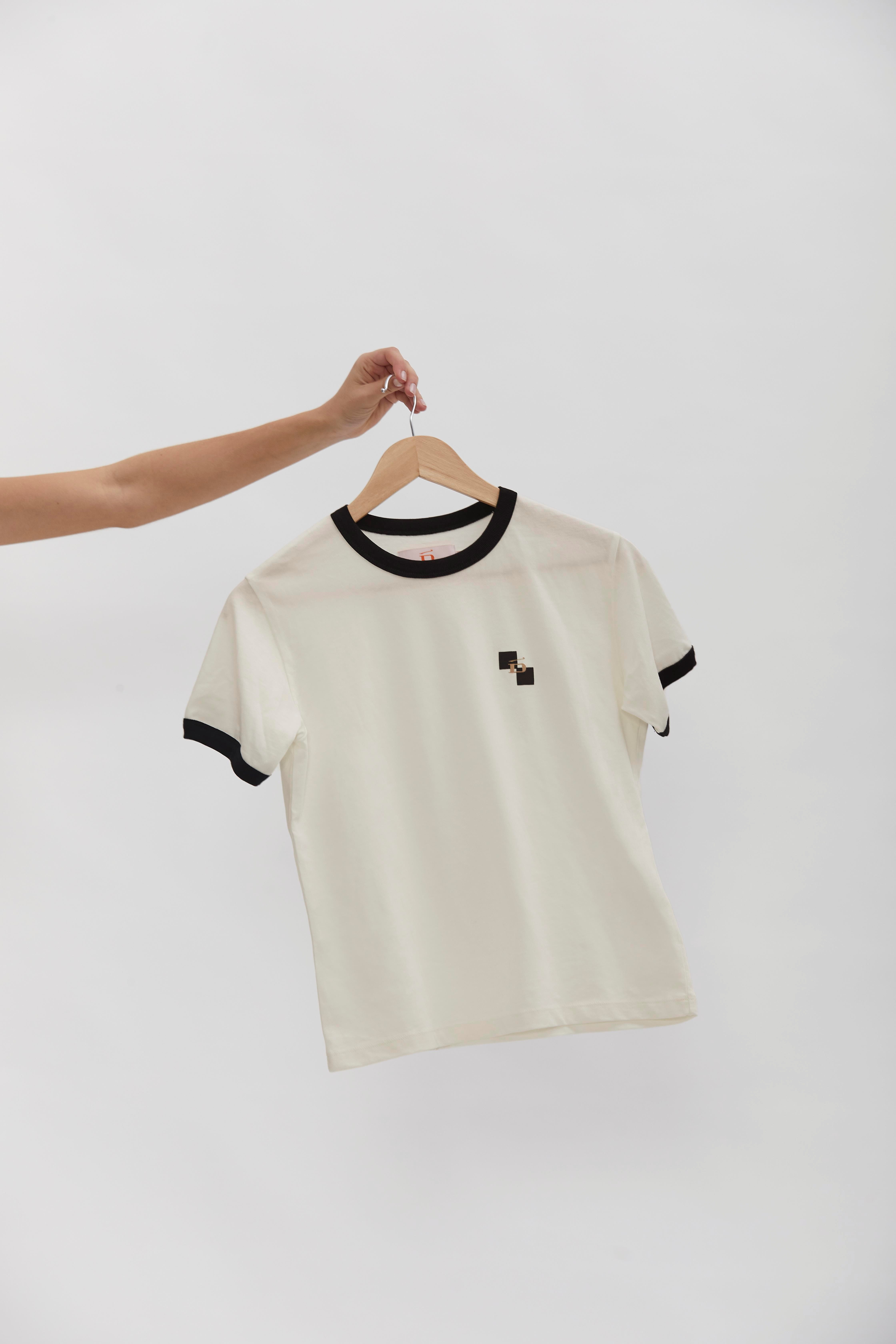D-Brand, T-Shirts, Polos und Tops, Ringer T-Shirt, EGGNOG, Creme, 222207, 222207-113