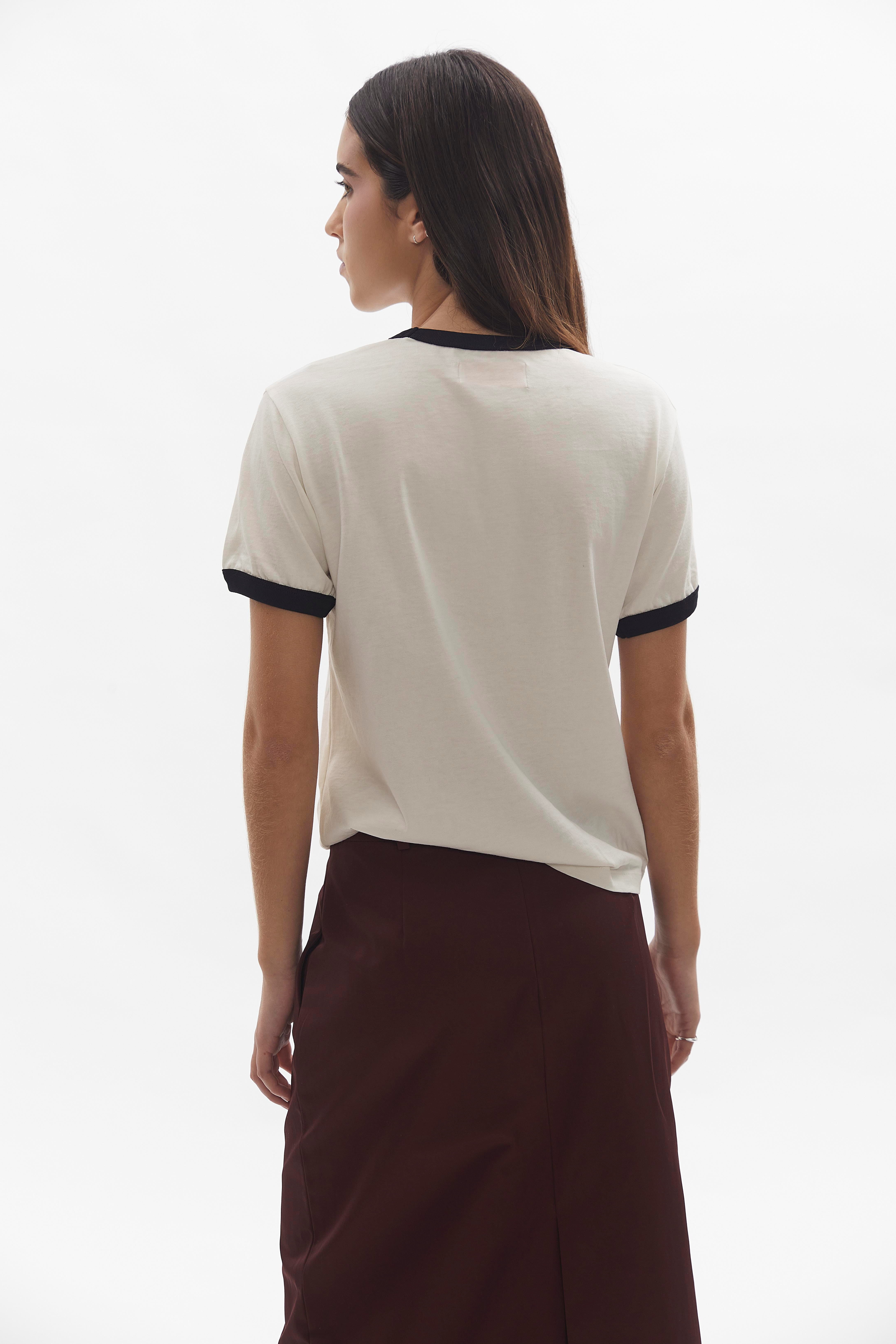 D-Brand, T-Shirts, Polos und Tops, Ringer T-Shirt, EGGNOG, 222207, 222207-113