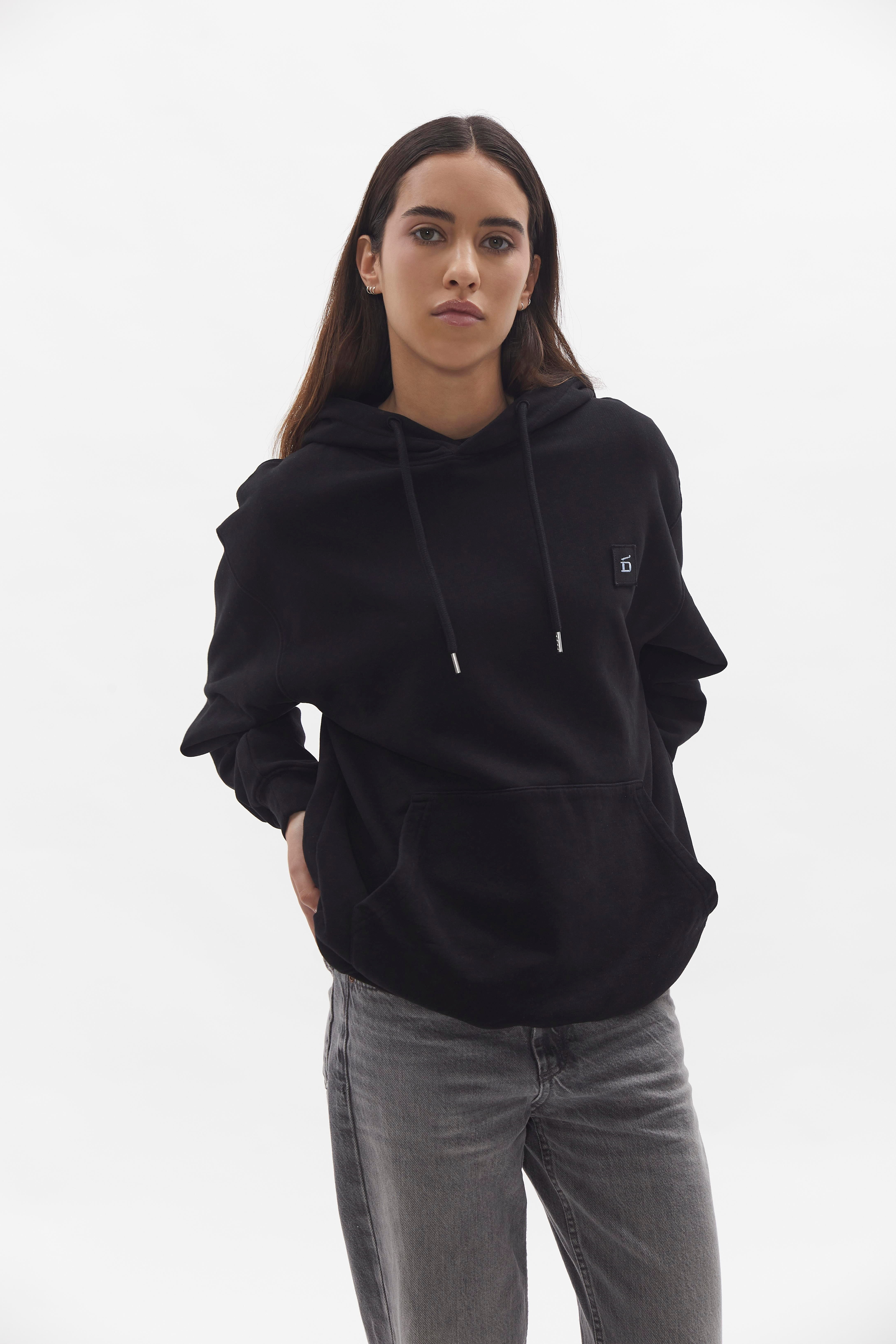 D-Brand, Hoodies, Zip Hoodies, Badge Hoodie, BLACK, Schwarz, 220001, 220001-100
