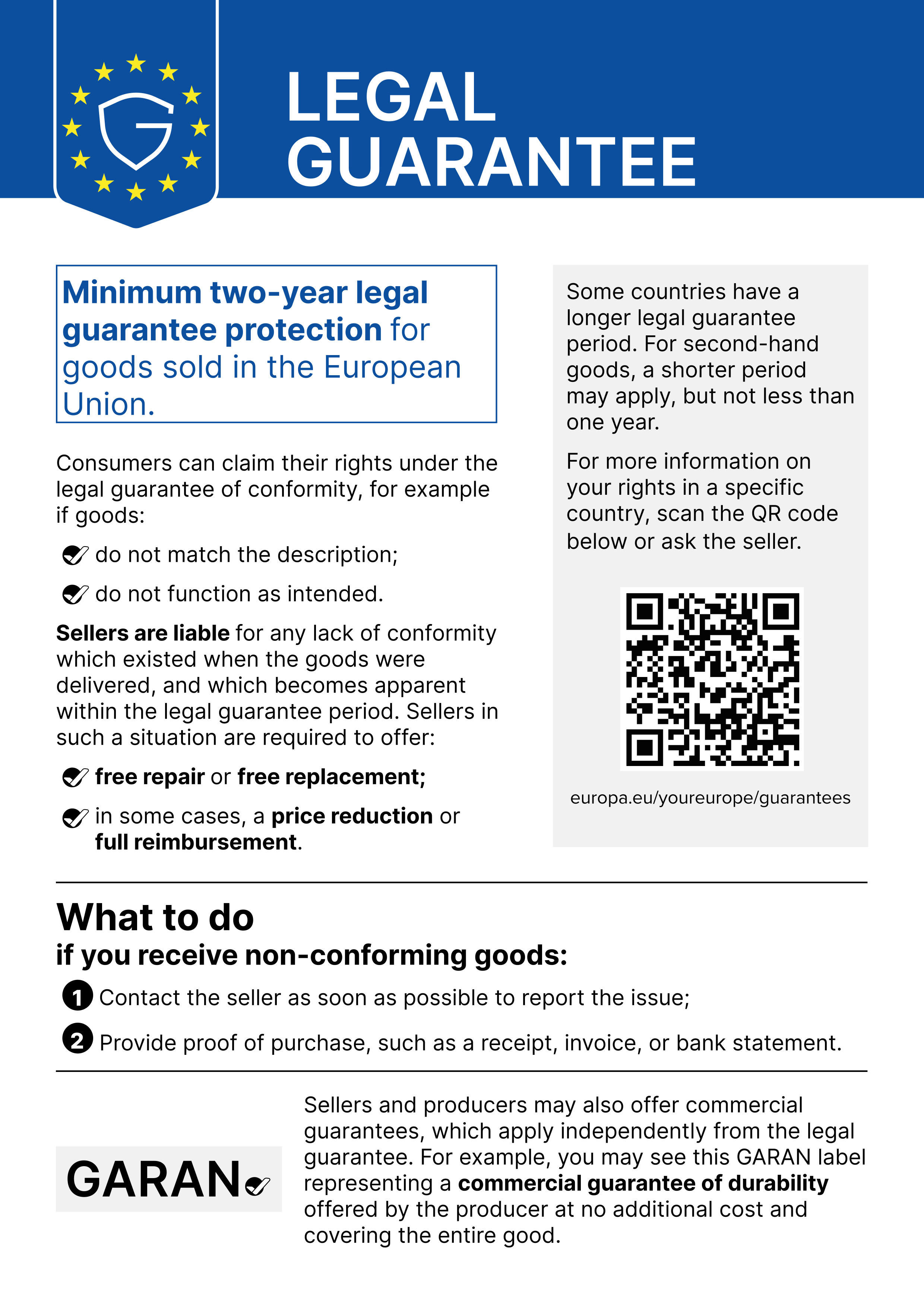 EU notice on the legal guarantee