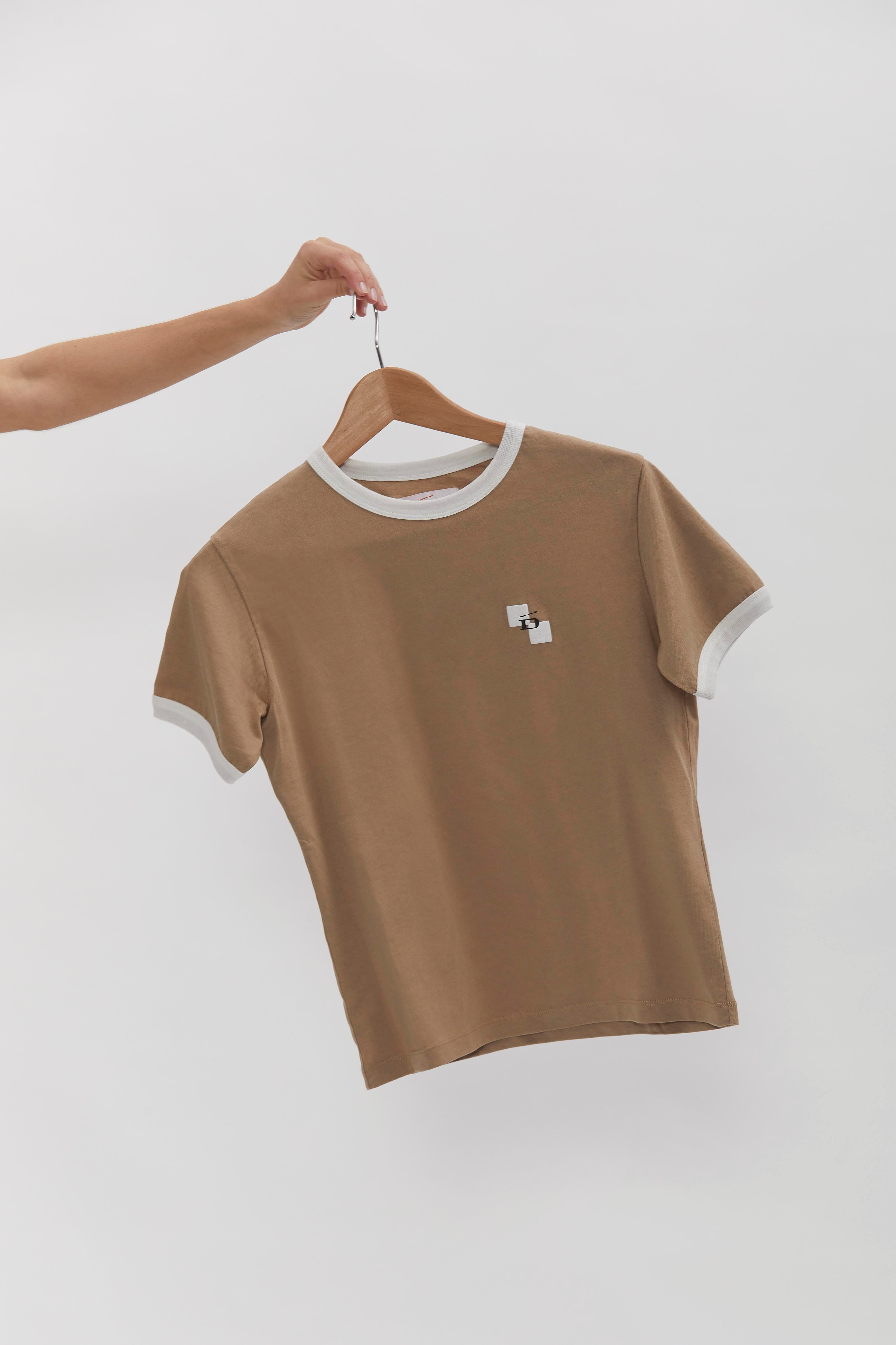 D-Brand, T-Shirts, Polos und Tops, Ringer T-Shirt, ALMOND, Braun, 222207, 222207-252