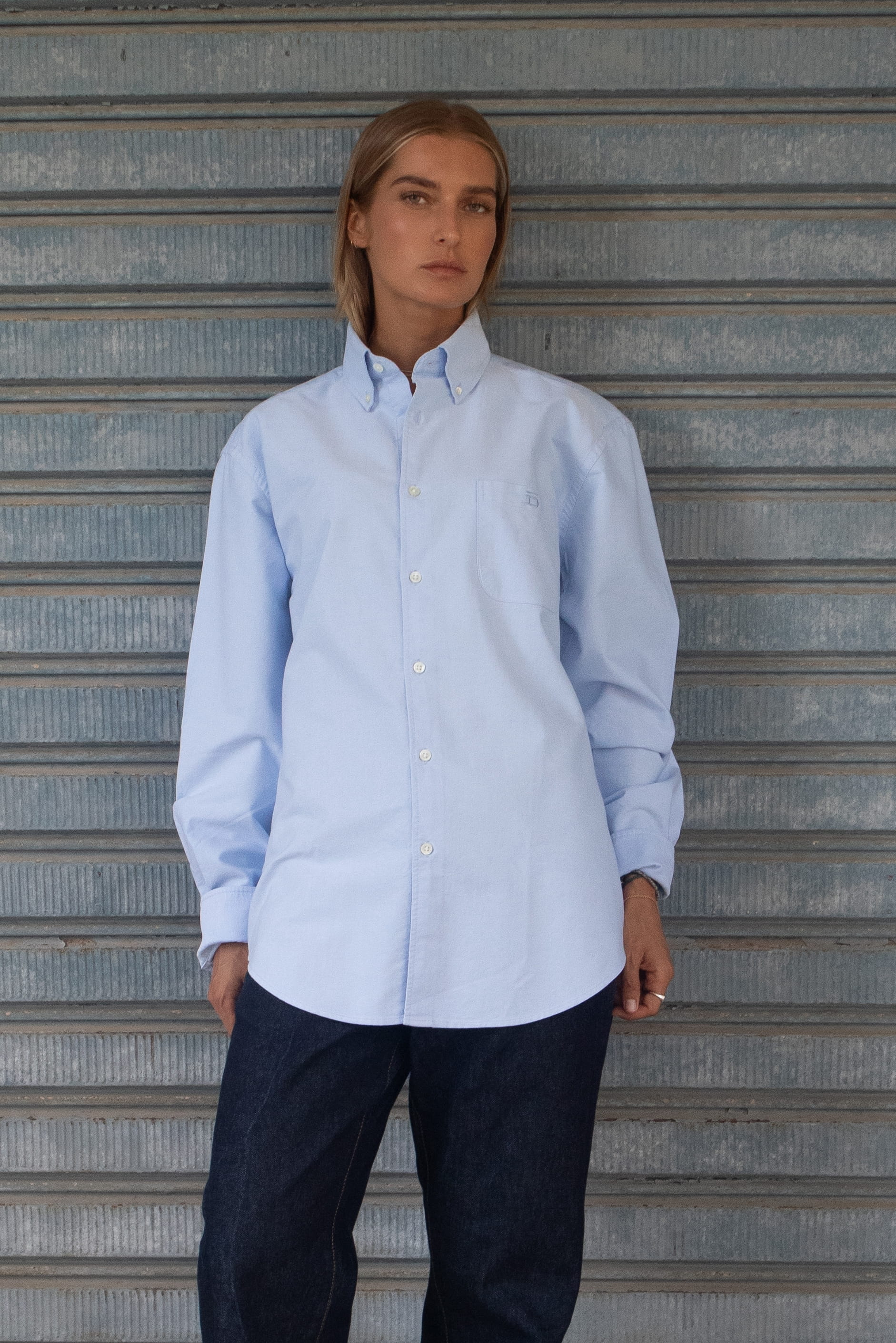 D-Brand, Blouses, Oxford Shirt, PALE BLUE, Blau, 217010, 217010-476