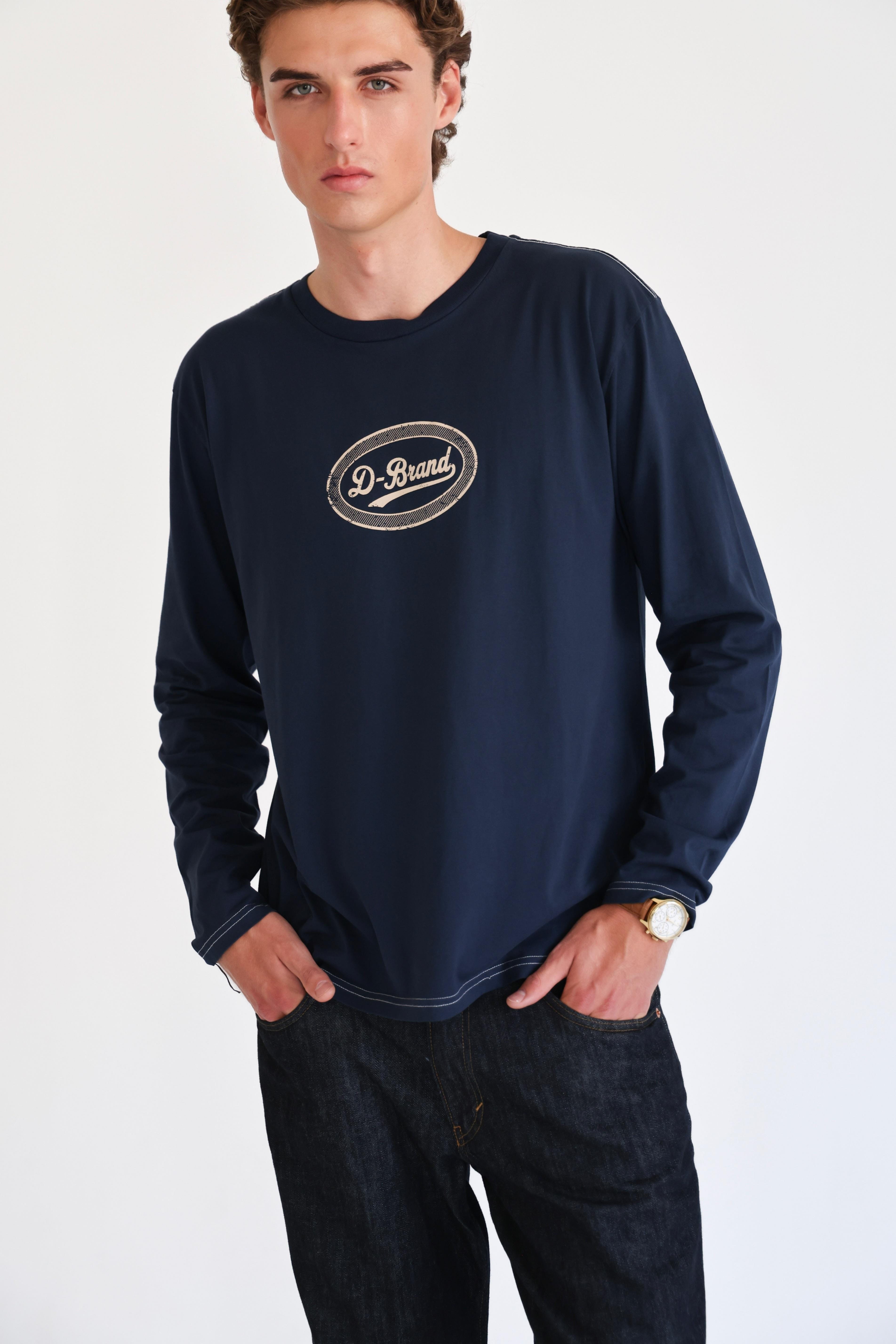 D-Brand, T-Shirts  und Polos, D-Heritage Longsleeve, NAVY, Blau, 112153, 112153-410