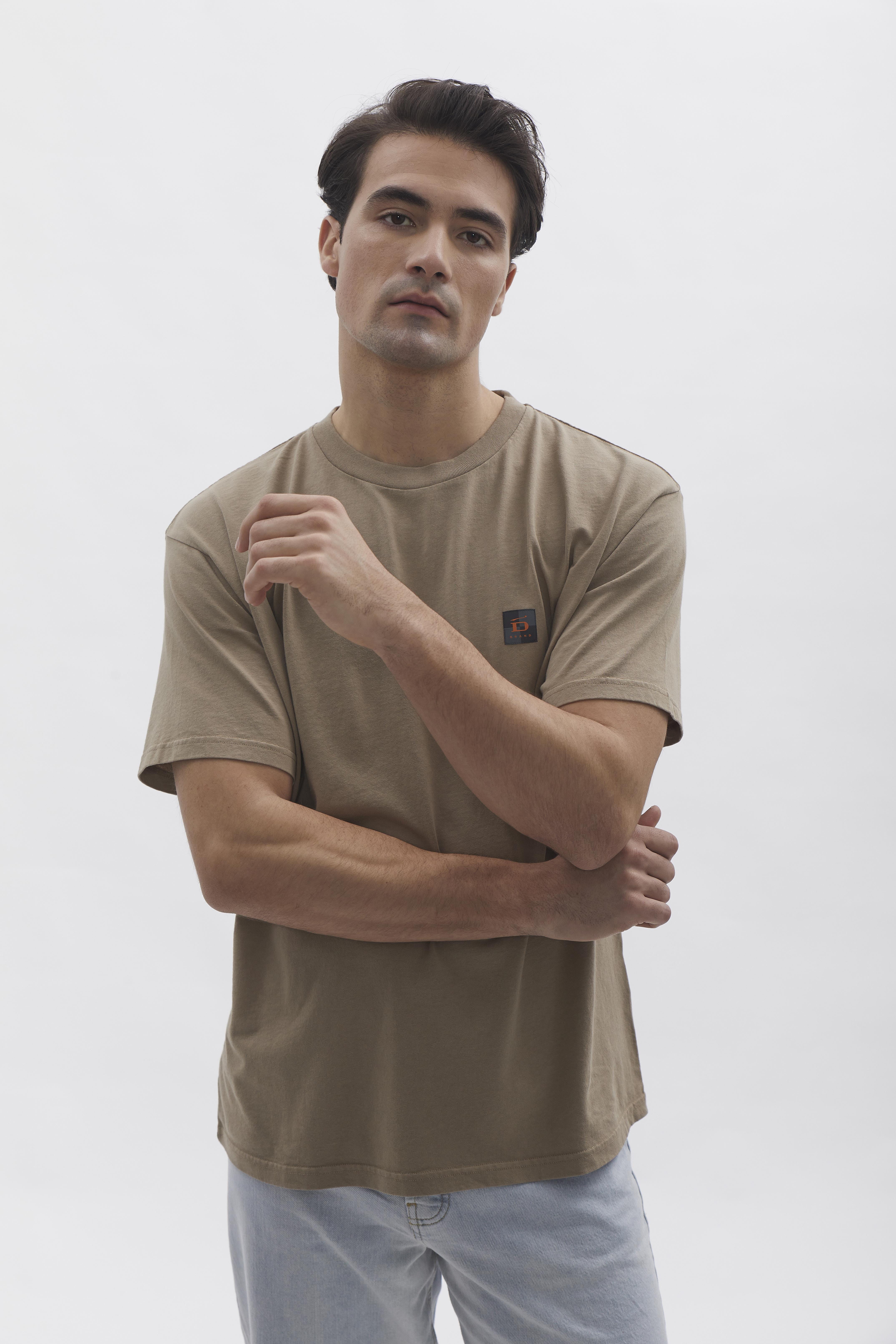 D-Brand, T-Shirts  und Polos, Relaxed T-Shirt, ALMOND, Braun, 112201, 112201-252