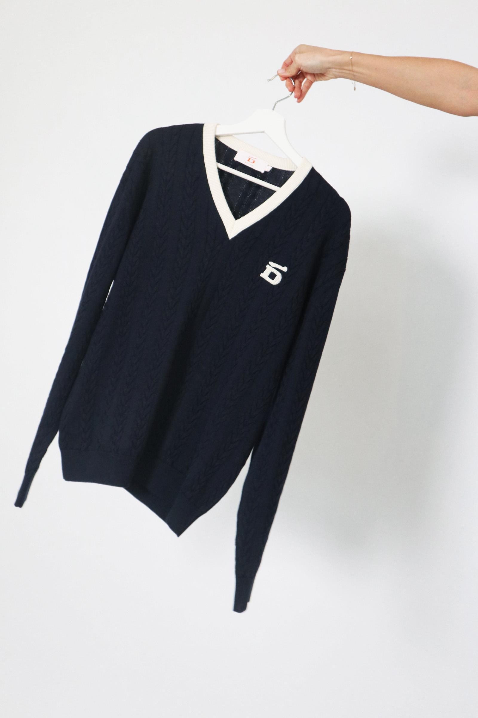 D-Brand, Pullover, College Cable Knit , NAVY, Blau, 115230, 115230-410