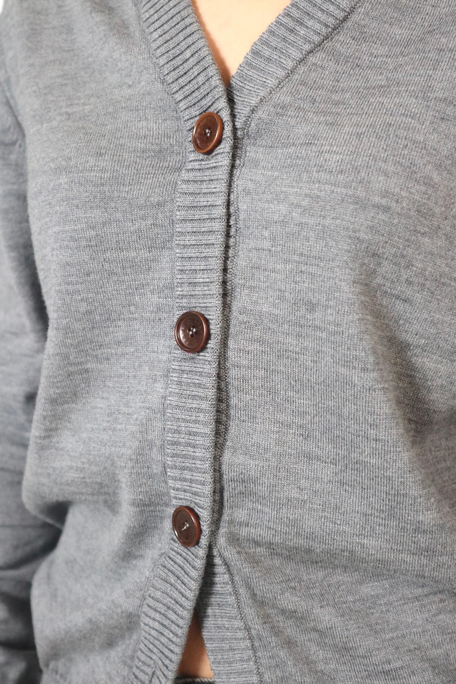 D-Brand, Jackets, Vest, Cardigans, D-Intarsia Cardigan, GREY MELANGE, Grau, 223310, 223310-152