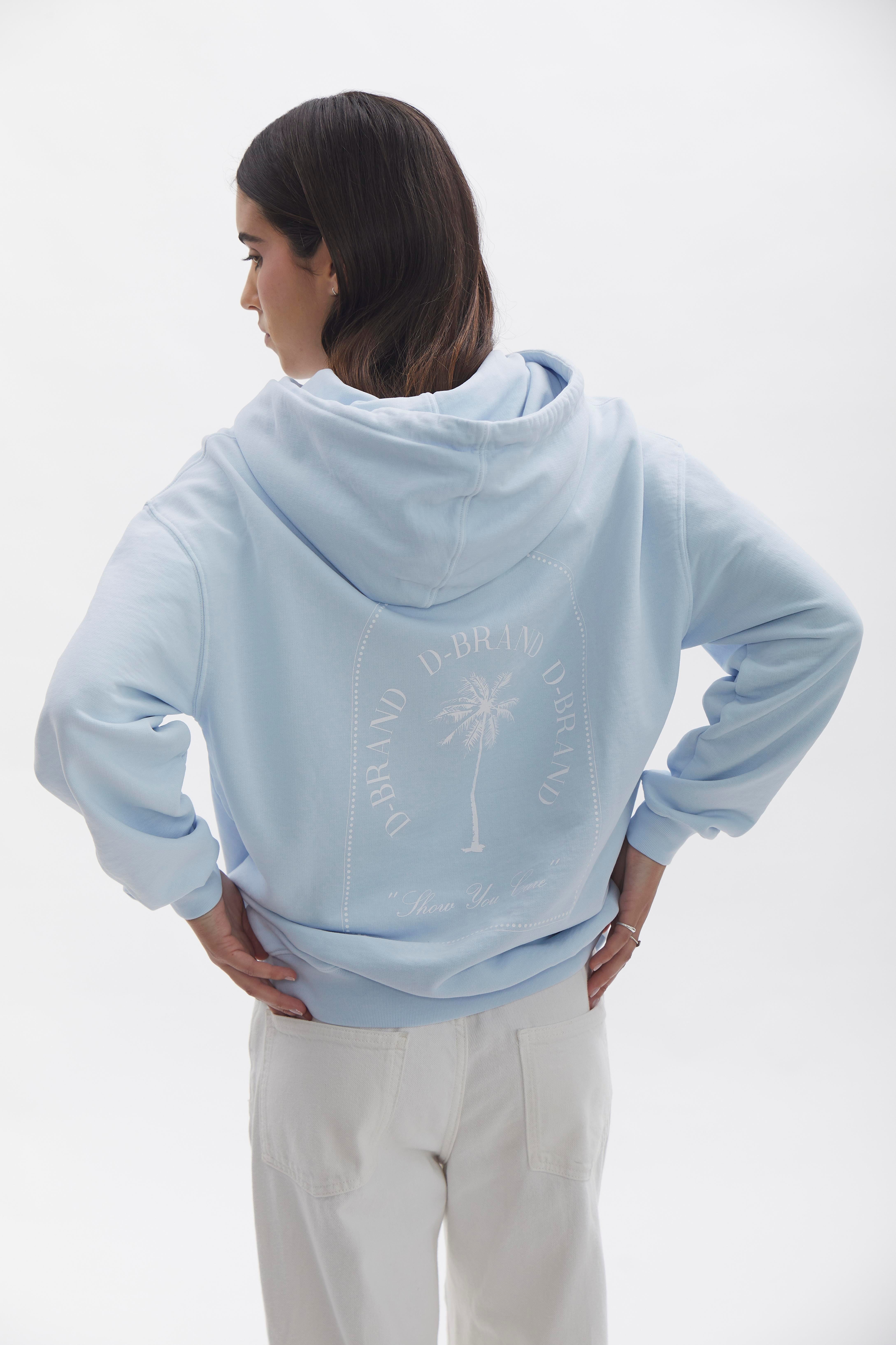 D-Brand, Hoodies, Zip Hoodies, D-Hoodie, ICE BLUE, 220101, 220101-407