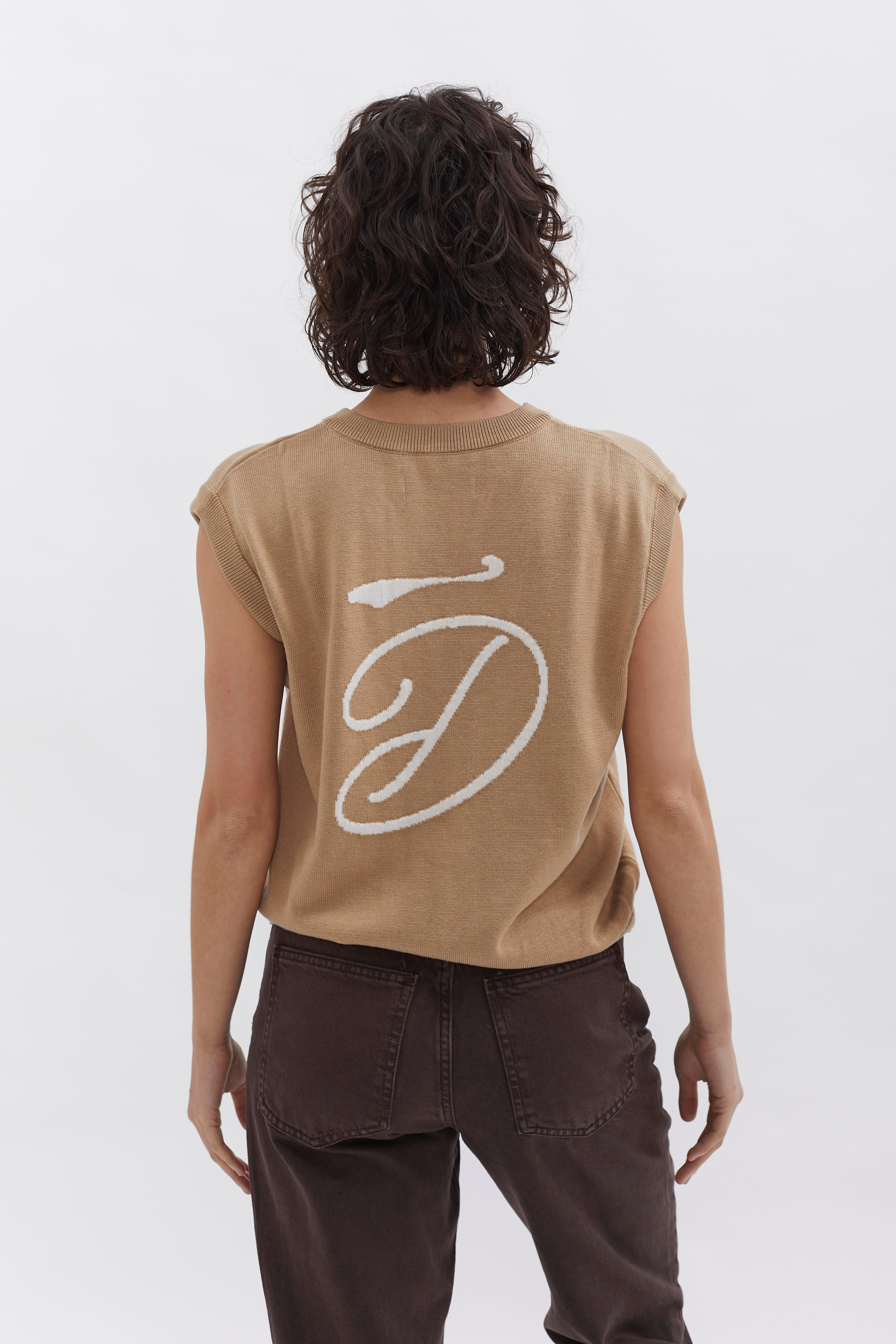 D-Brand, Jackets, Vest, Cardigans, Knit Vest, SAND, Creme, 226301, 226301-256