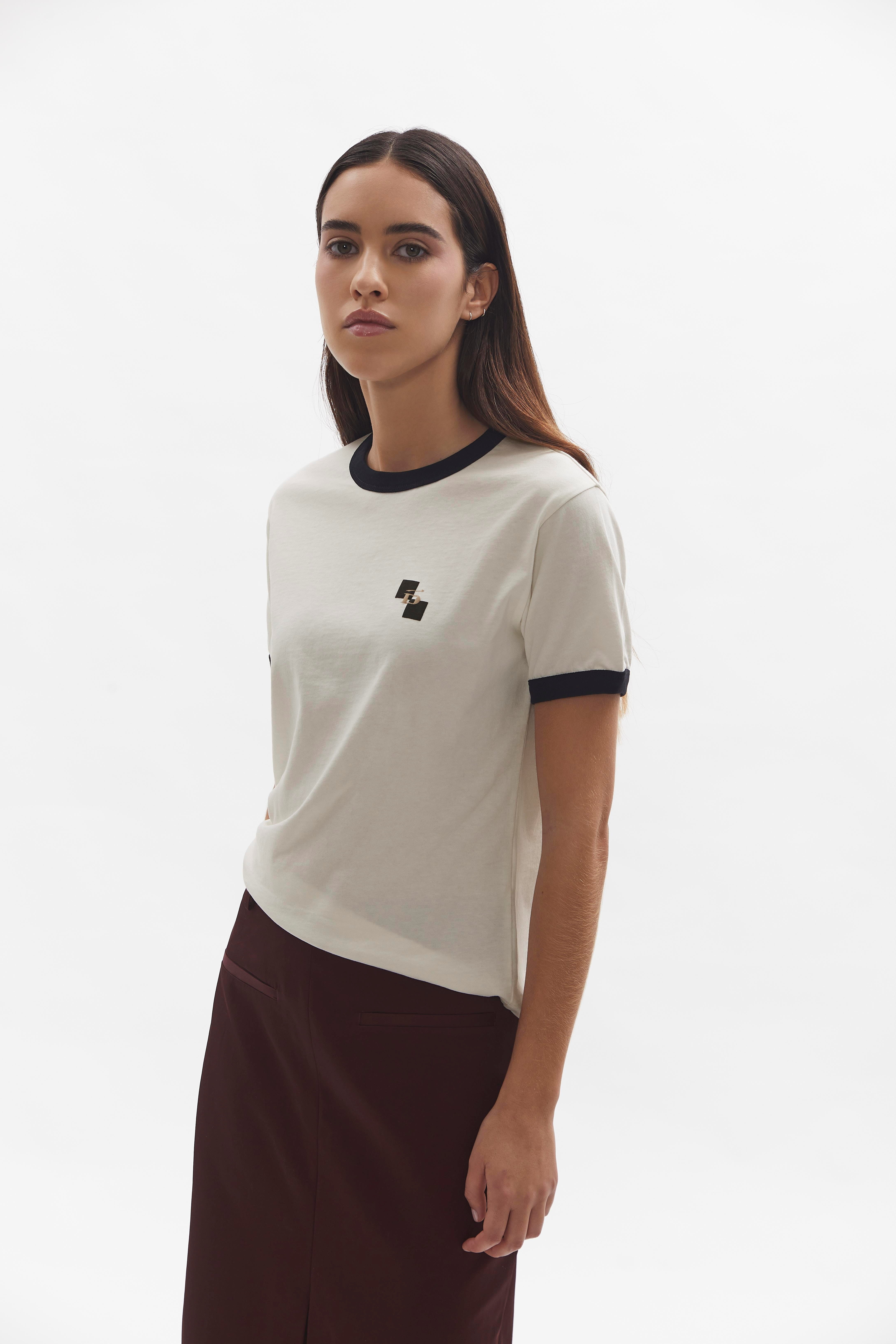 D-Brand, T-Shirts, Polos und Tops, Ringer T-Shirt, EGGNOG, 222207, 222207-113