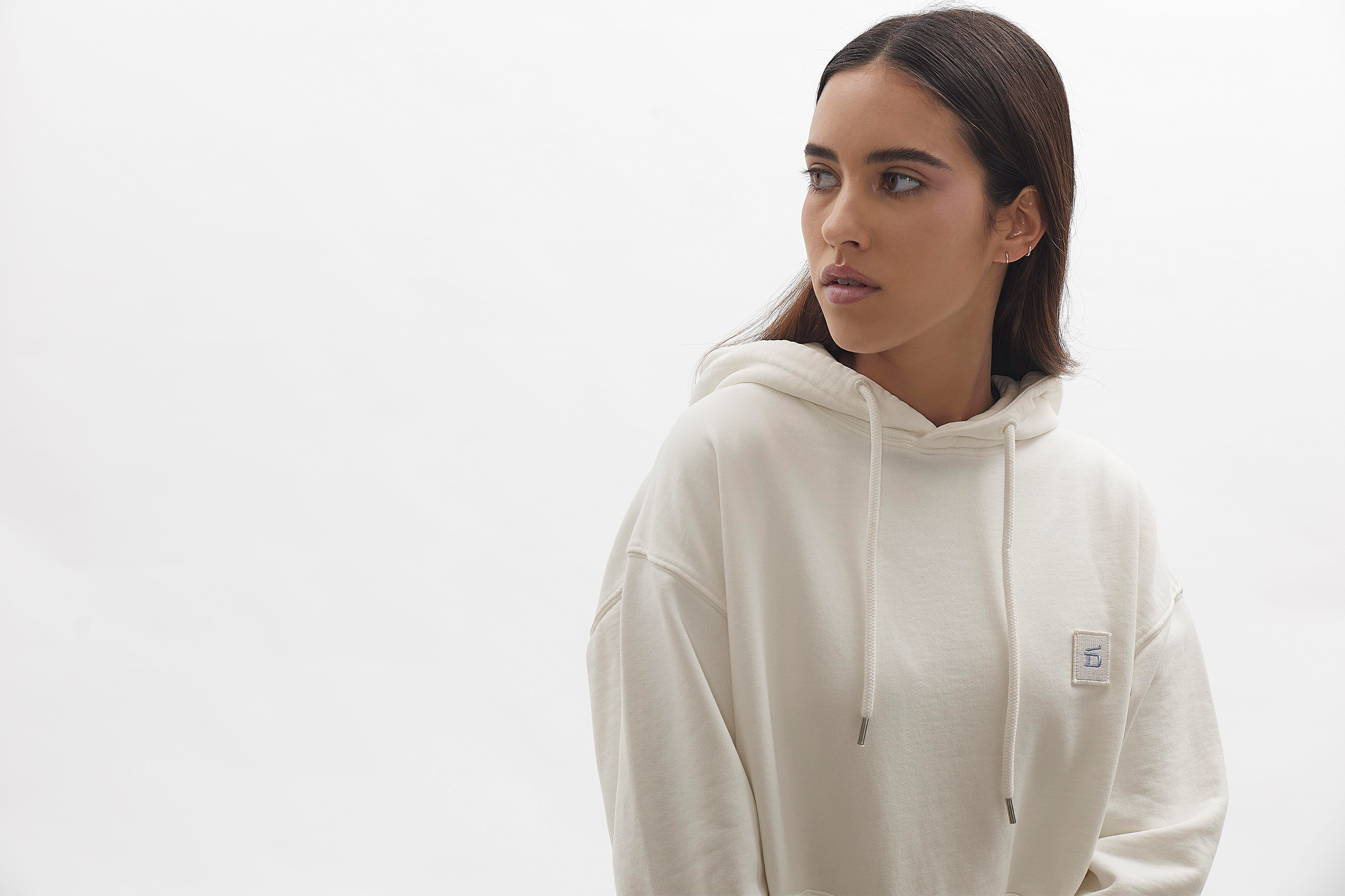 D-Brand, Hoodies, Zip Hoodies, Badge Hoodie, EGGNOG, Creme, 220001, 220001-113