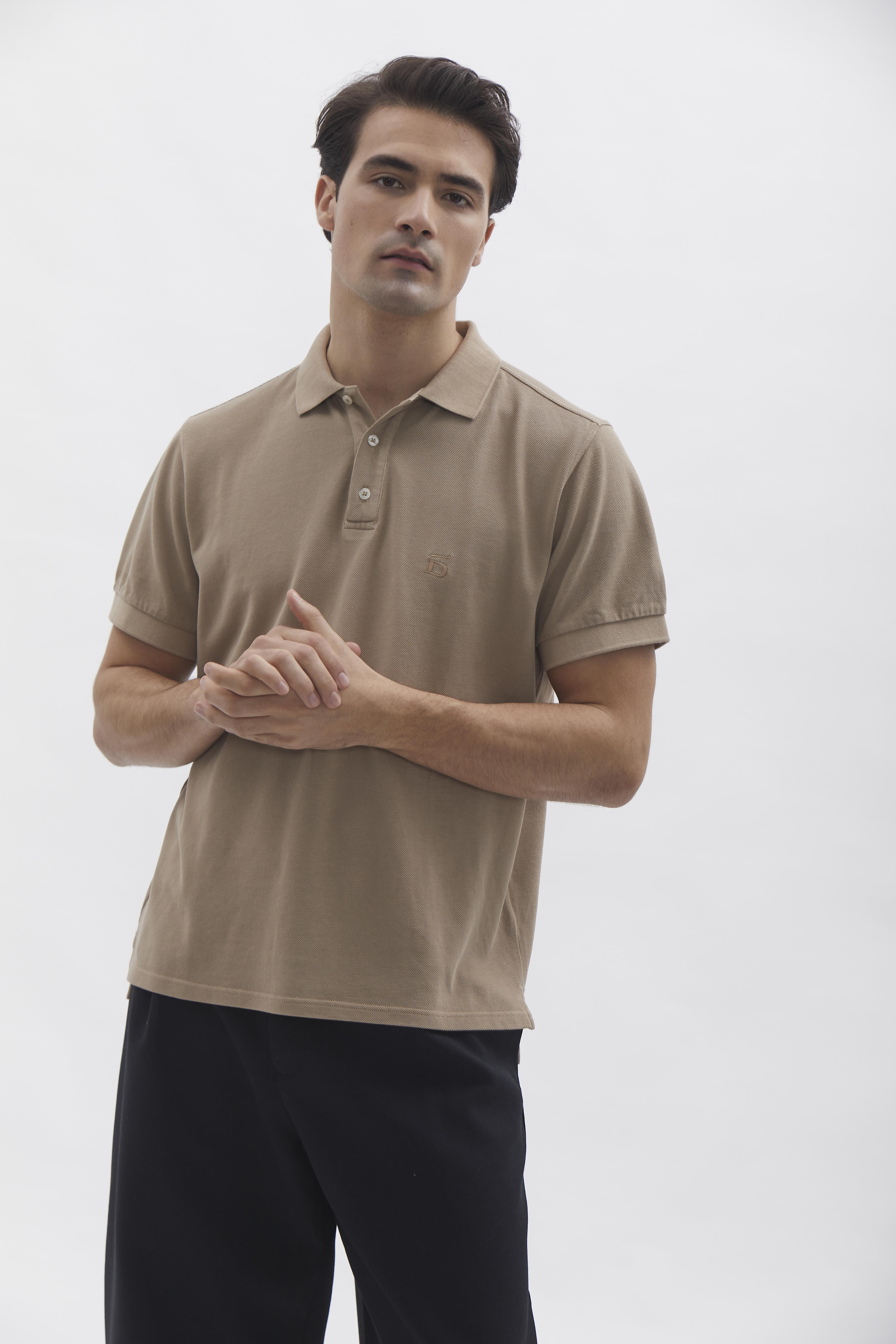 D-Brand, T-Shirts  und Polos, D-Pique Polo, ALMOND, Braun, 112310, 112310-252