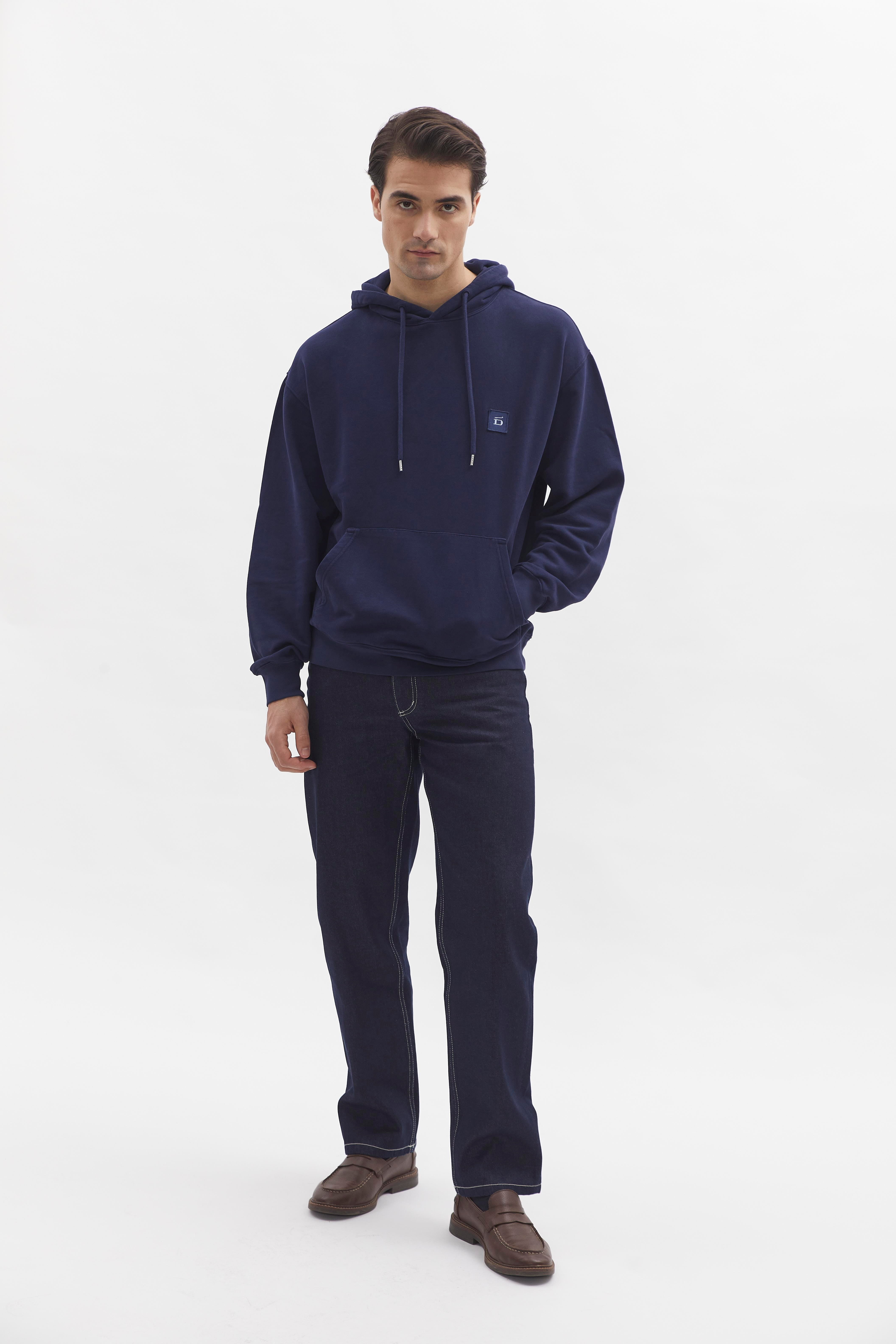 D-Brand, Hoodies, Zip Hoodies, Badge Hoodie, NAVY, Blau, 110002, 110002-410