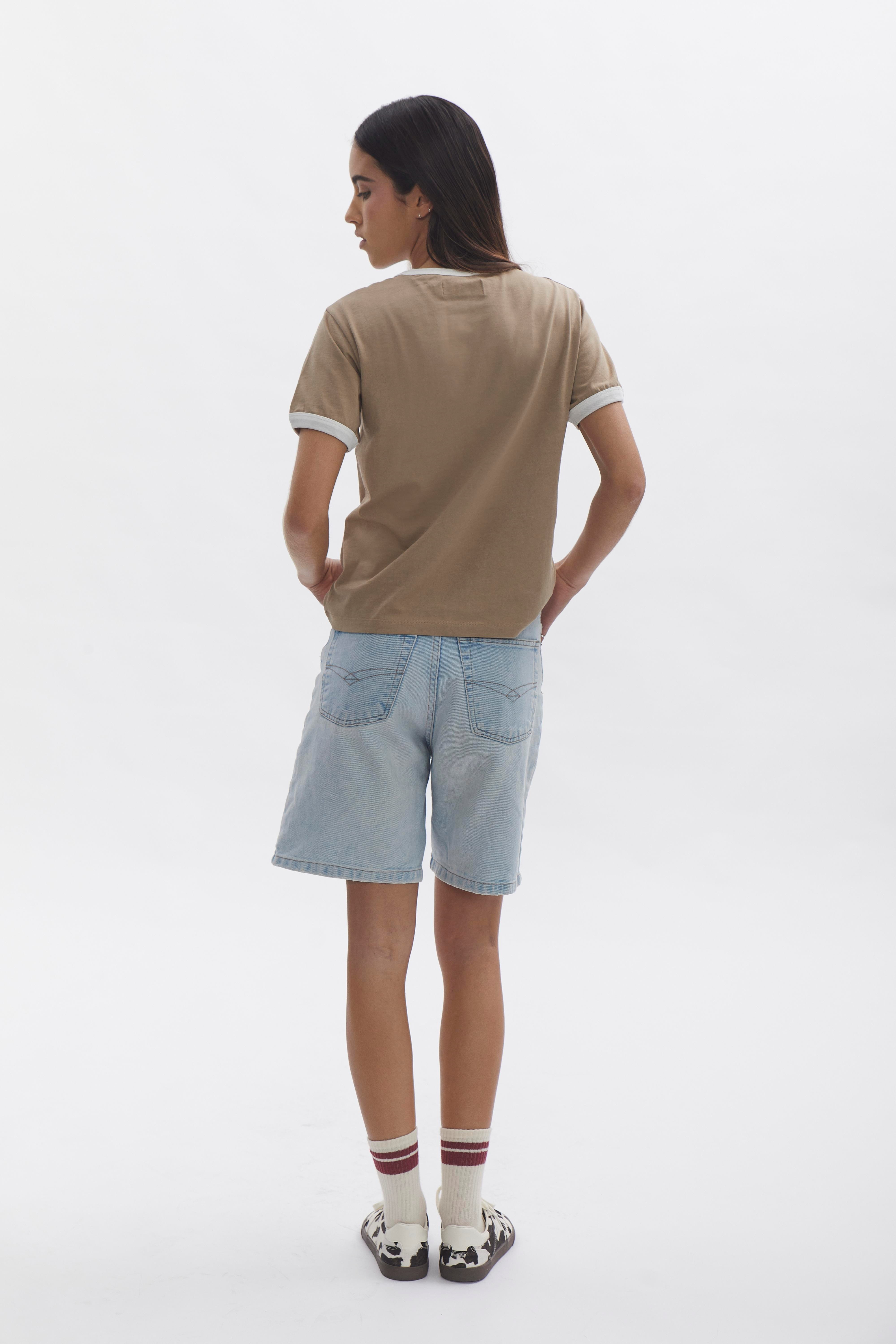 D-Brand, T-Shirts, Polos und Tops, Ringer T-Shirt, ALMOND, Braun, 222207, 222207-252